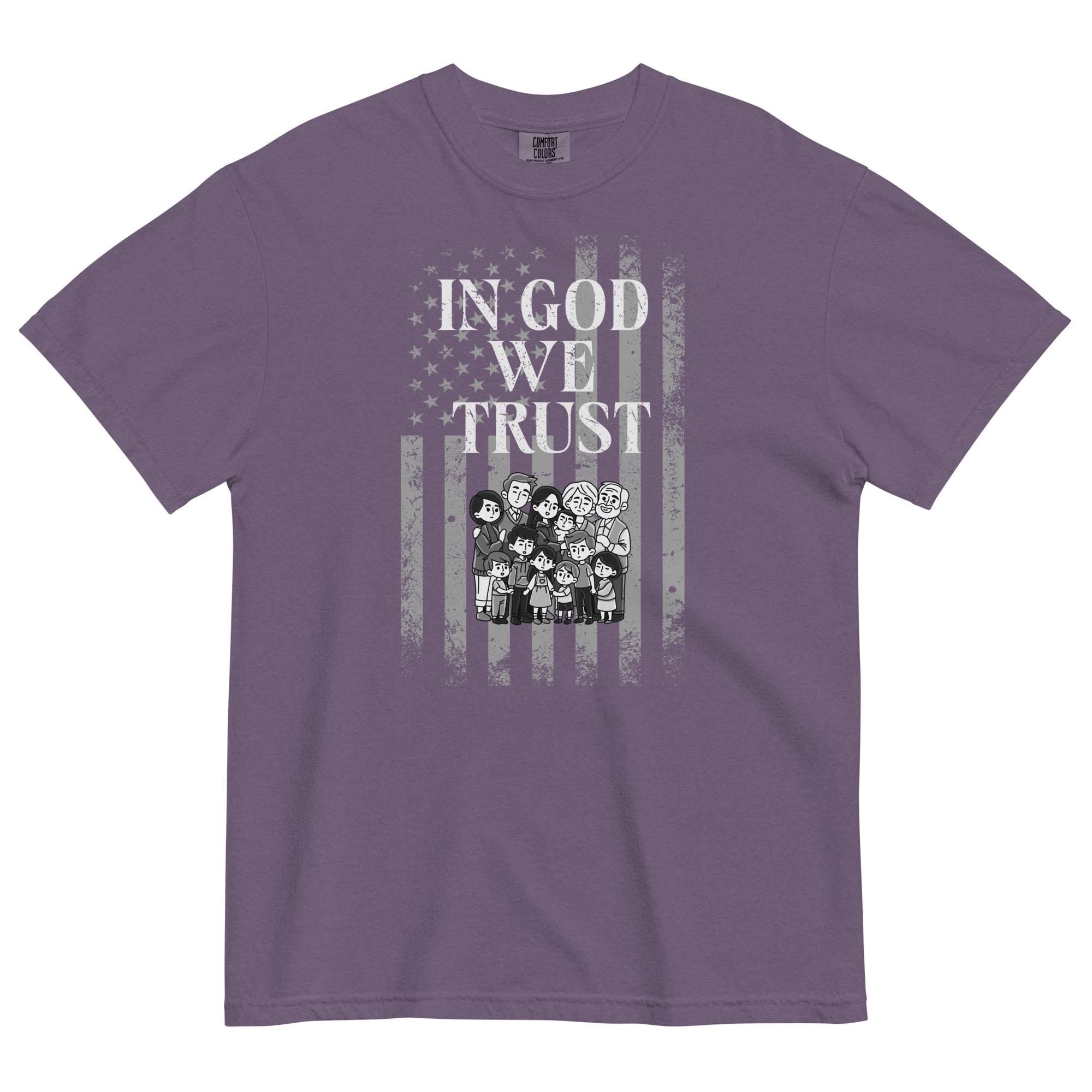 USA In God We Trust T-Shirt Comfort Colors Christian Family shirt Trust God Family shirt Unisex garment-dyed heavyweight t-shirt