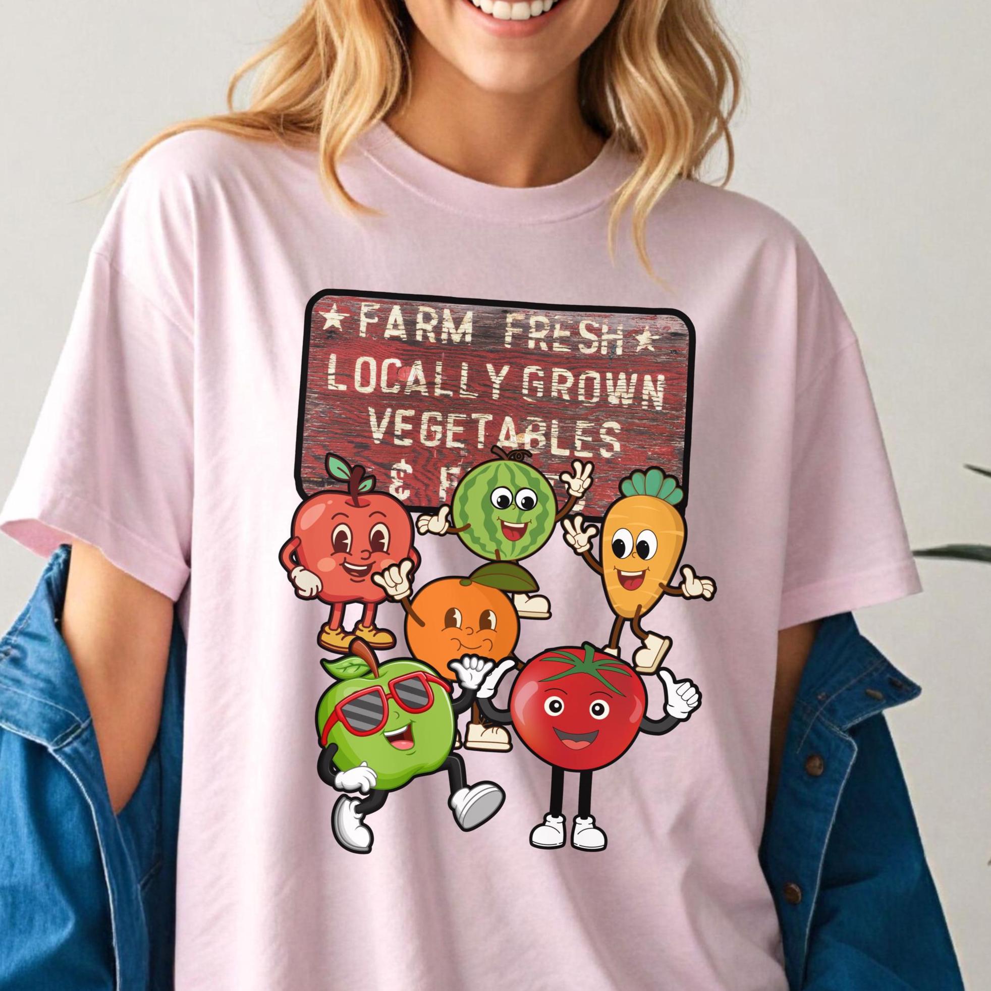 Farm Fresh T-Shirt Fruits and Veges shirt gift for Vegetarian gift for gardener locally grown vegetables Unisex tee