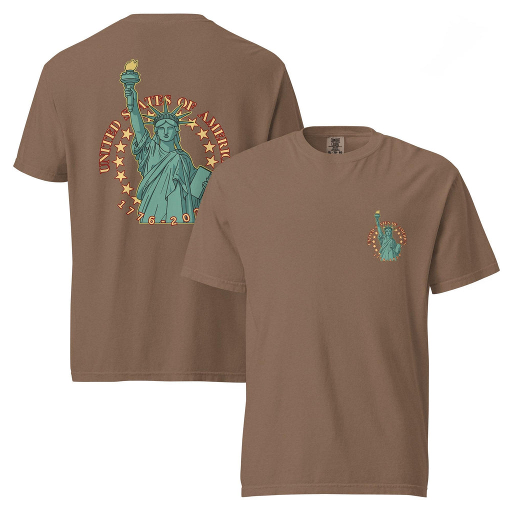 Statue of Liberty Comfort Colors tee Americas Birthday 250 back print T-shirt Unisex garment-dyed heavyweight t-shirt