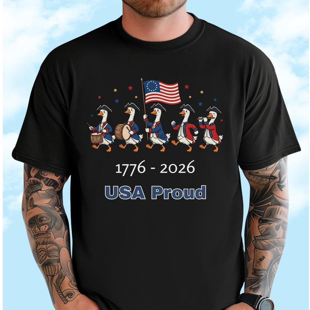 Comfort Colors Goose Parade T-Shirt: USA 250th Anniversary Patriotic Pride