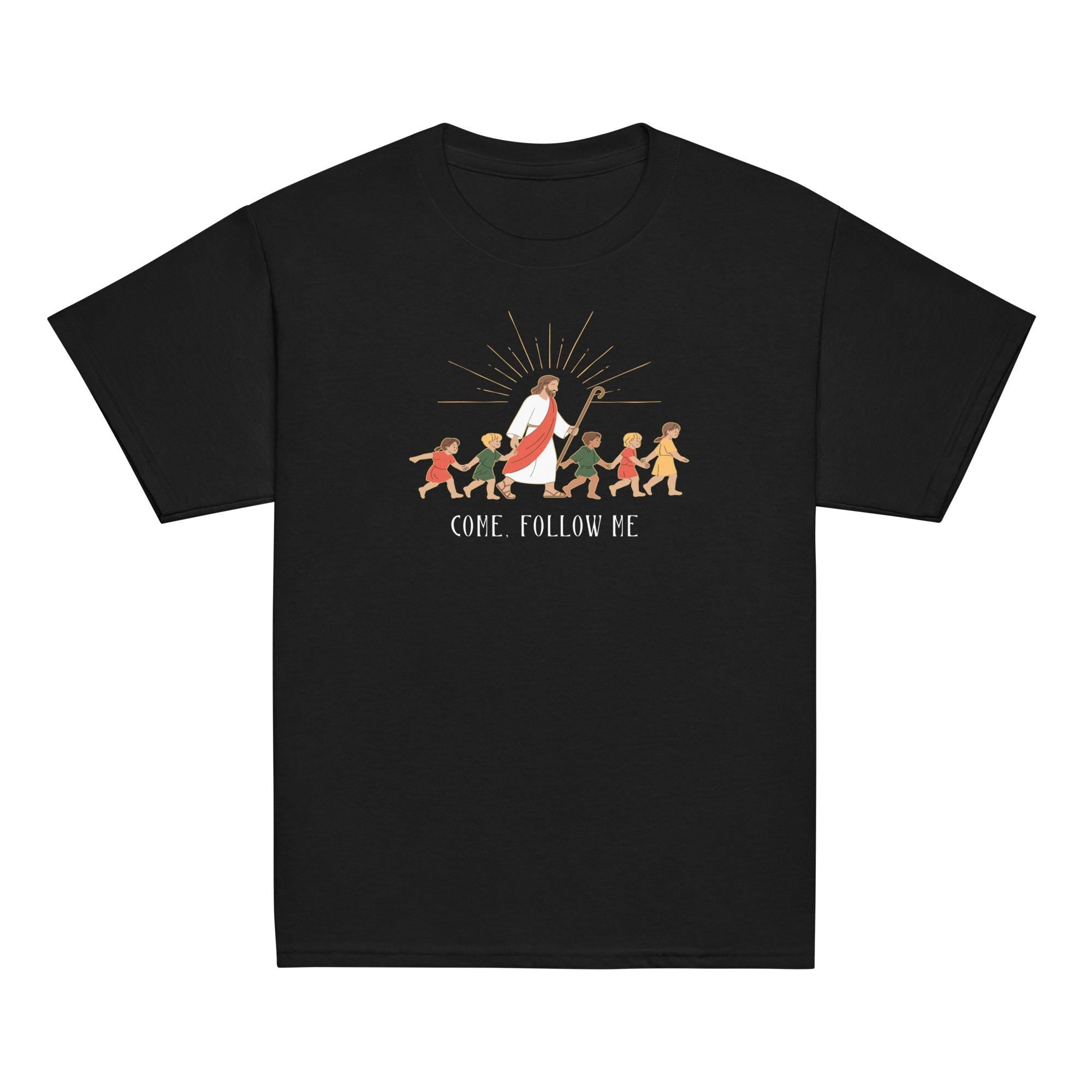Jesus T-Shirt Youth Christian tee LDS Shirts Jesus and Children Come Follow Me t-shirt