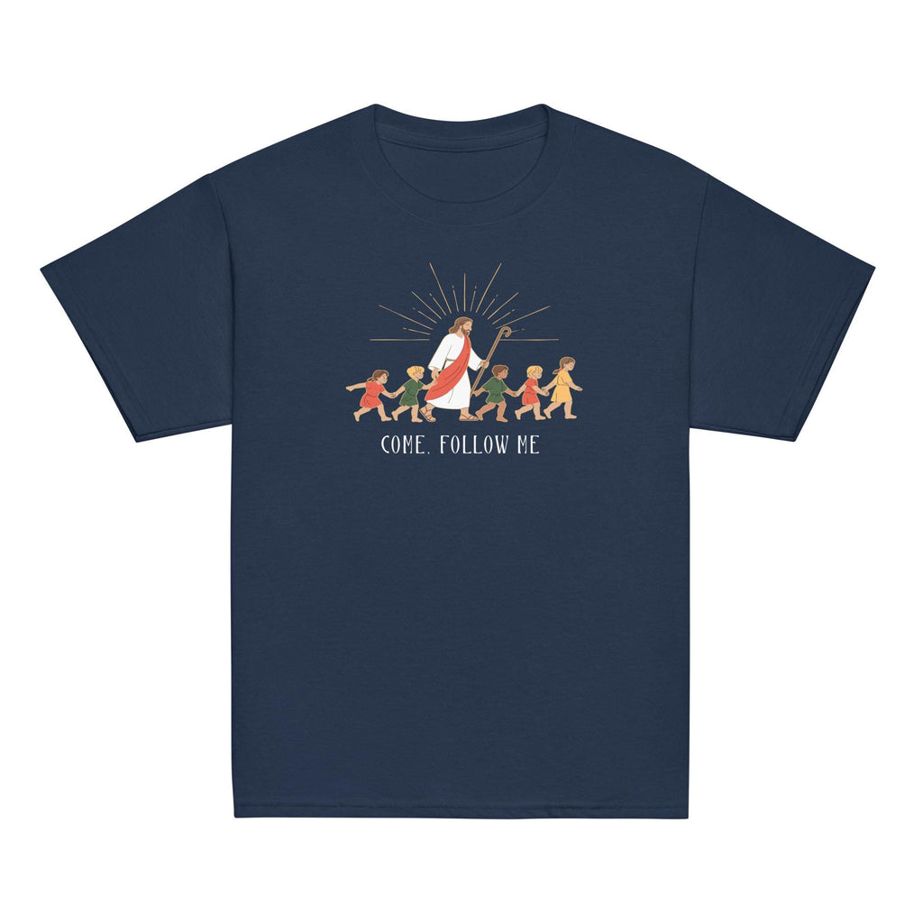 Jesus T-Shirt Youth Christian tee LDS Shirts Jesus and Children Come Follow Me t-shirt