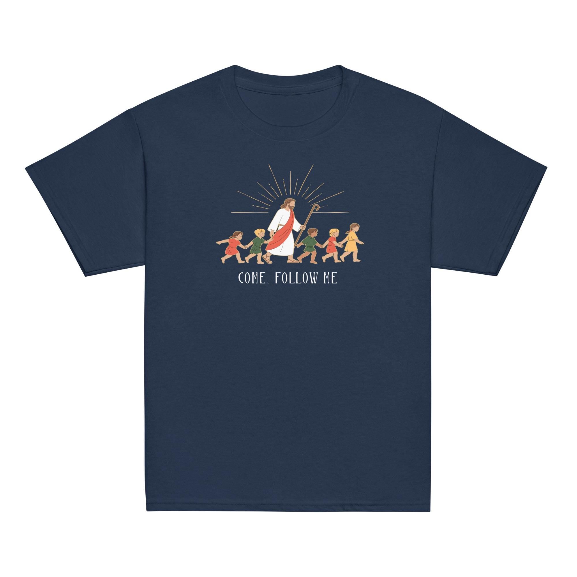 Jesus T-Shirt Youth Christian tee LDS Shirts Jesus and Children Come Follow Me t-shirt