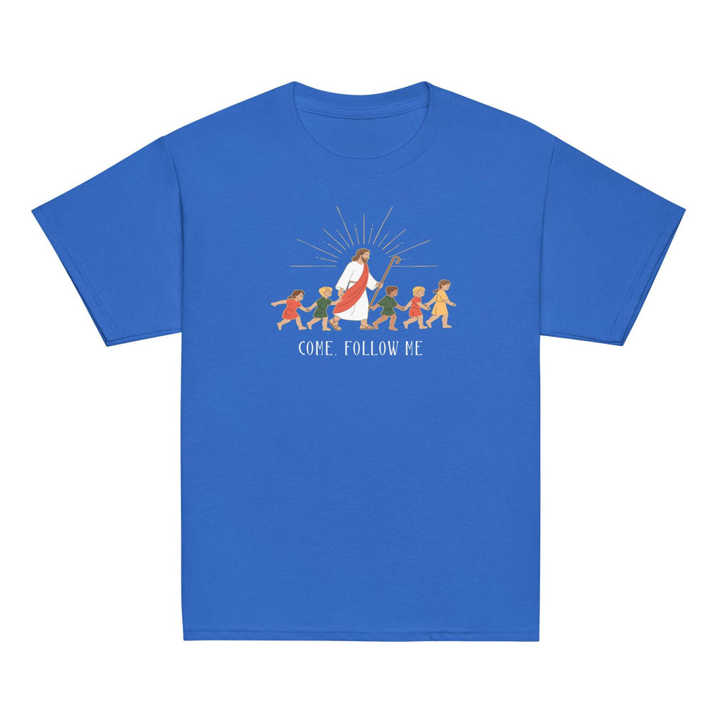 Jesus T-Shirt Youth Christian tee LDS Shirts Jesus and Children Come Follow Me t-shirt