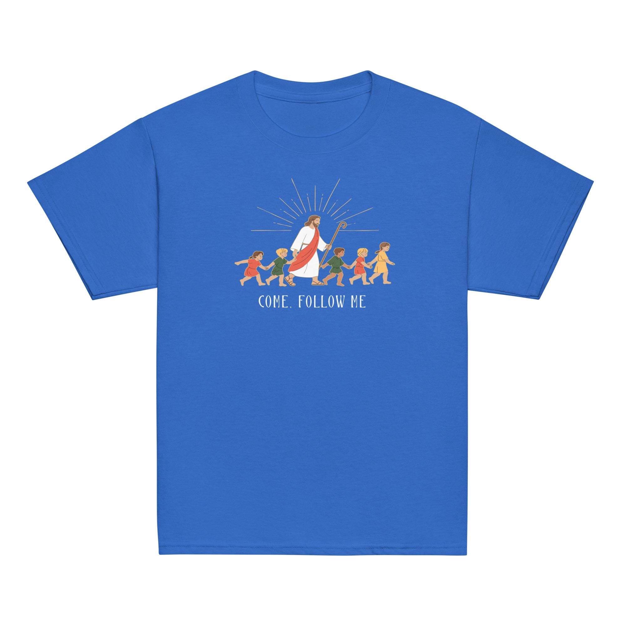Jesus T-Shirt Youth Christian tee LDS Shirts Jesus and Children Come Follow Me t-shirt
