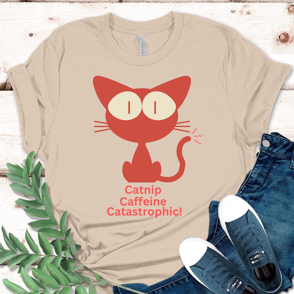 Retro Catnip Cat T-Shirt: Minimalist Cat Lover Gift