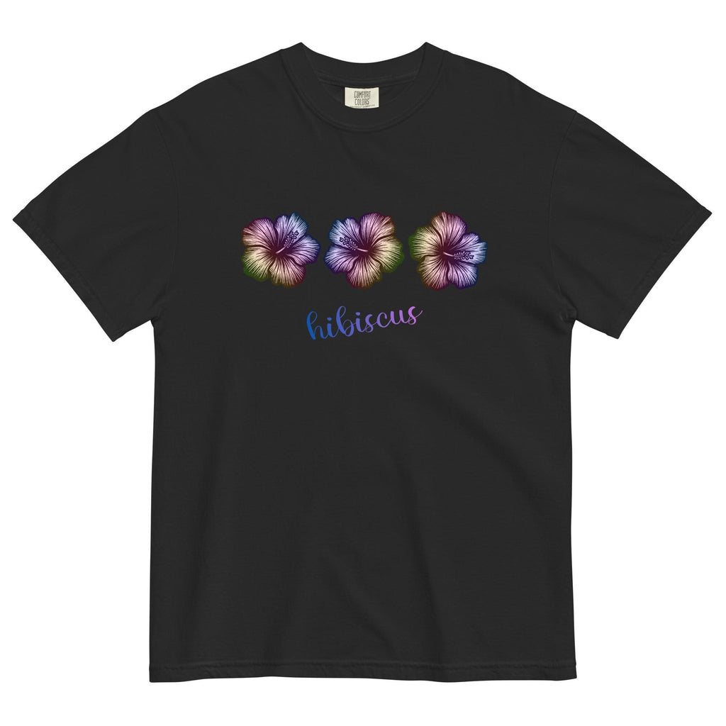 Comfort Colors Hibiscus T-Shirt: Stylized Tropical Flowers Tee
