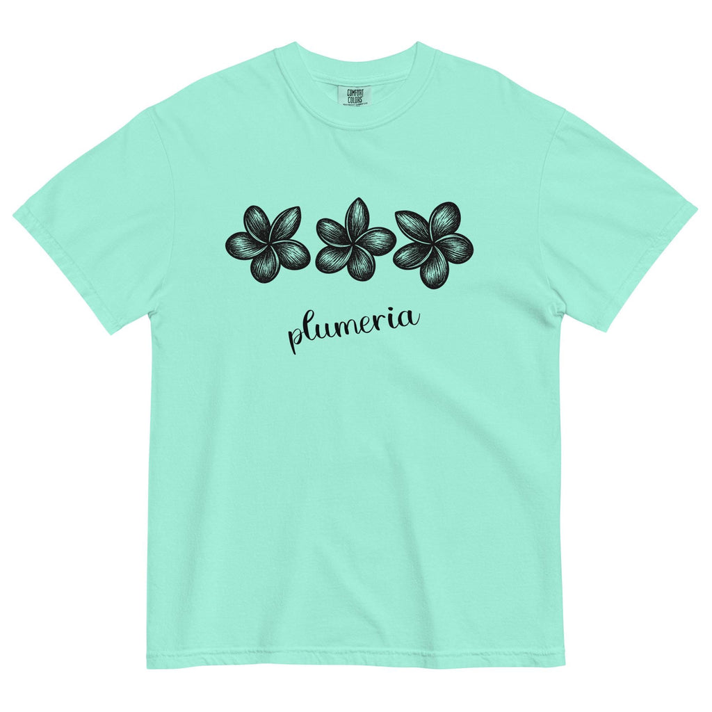 Plumeria flowers Comfort Colors t-shirt linocut style plumerias tropical flowers tee plumeria lover gift