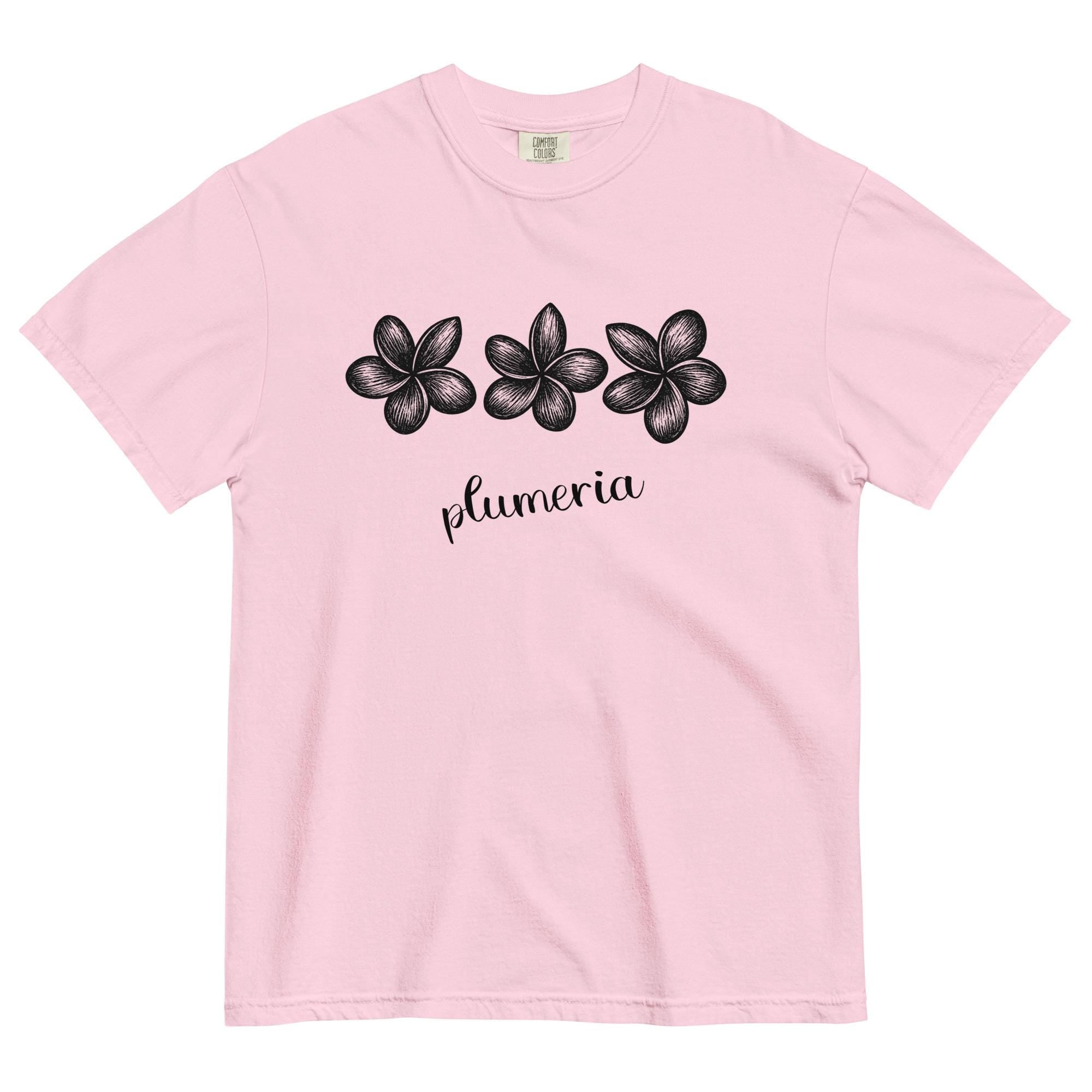 Plumeria flowers Comfort Colors t-shirt linocut style plumerias tropical flowers tee plumeria lover gift