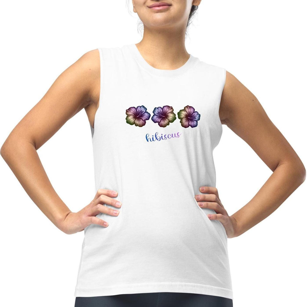 Hibiscus Muscle Shirt Tropical flowers tank top hibiscus lover gift Hawaii tank top