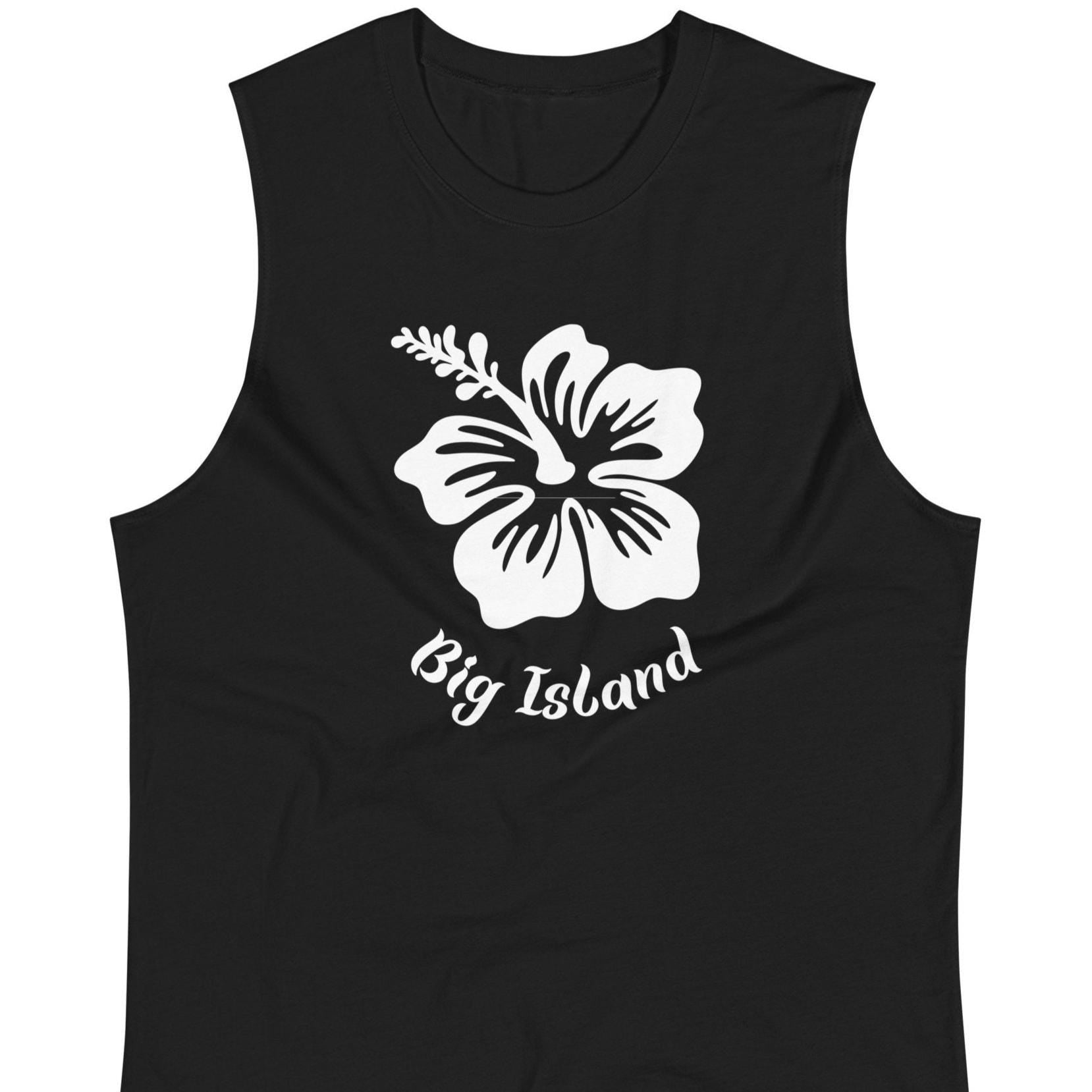 Big Island Hawaii Muscle Shirt: Unisex Hibiscus Tank Top