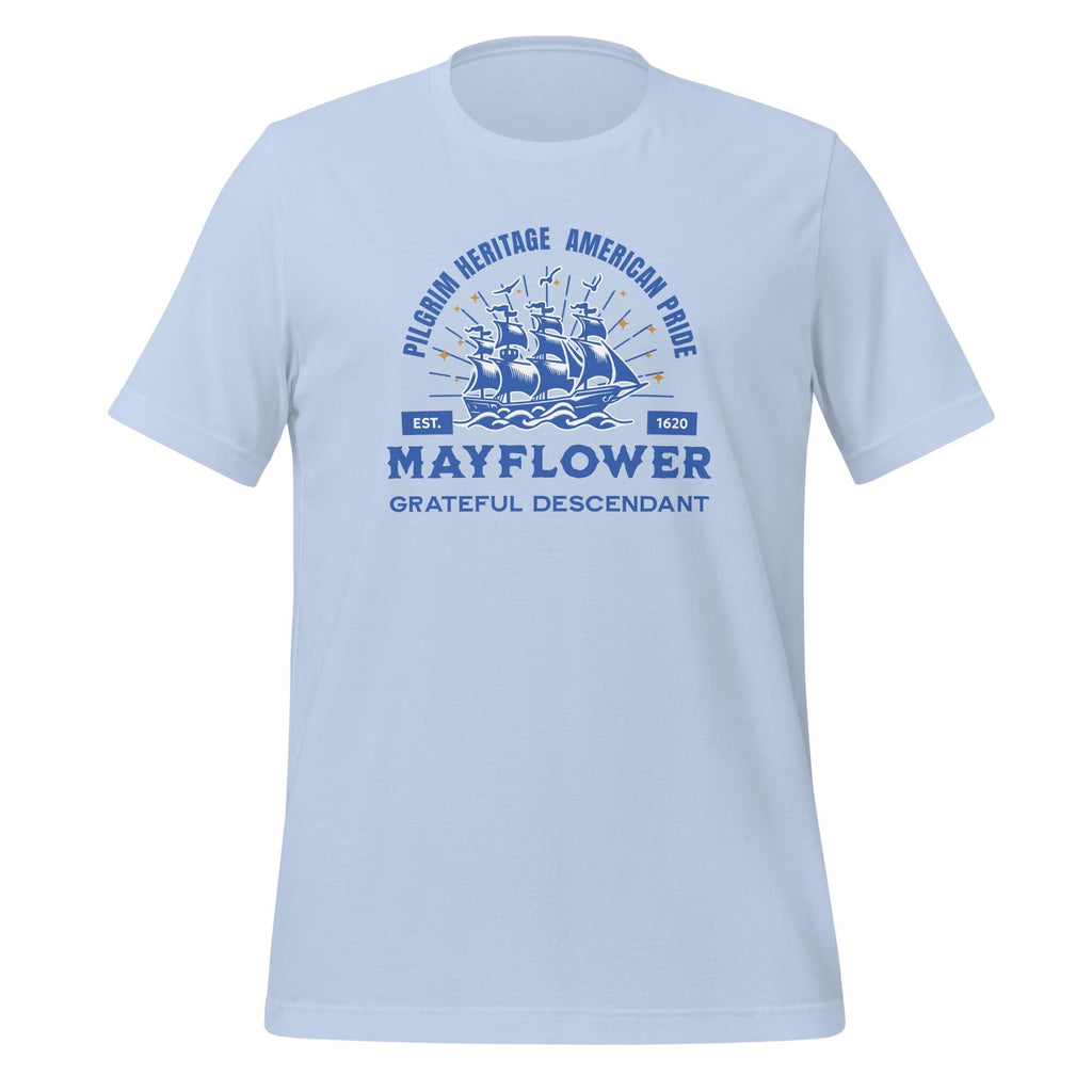 Mayflower Descendant Shirt Family History tees Bella Canvas Mayflower t-shirt Pilgrim America tees unisex