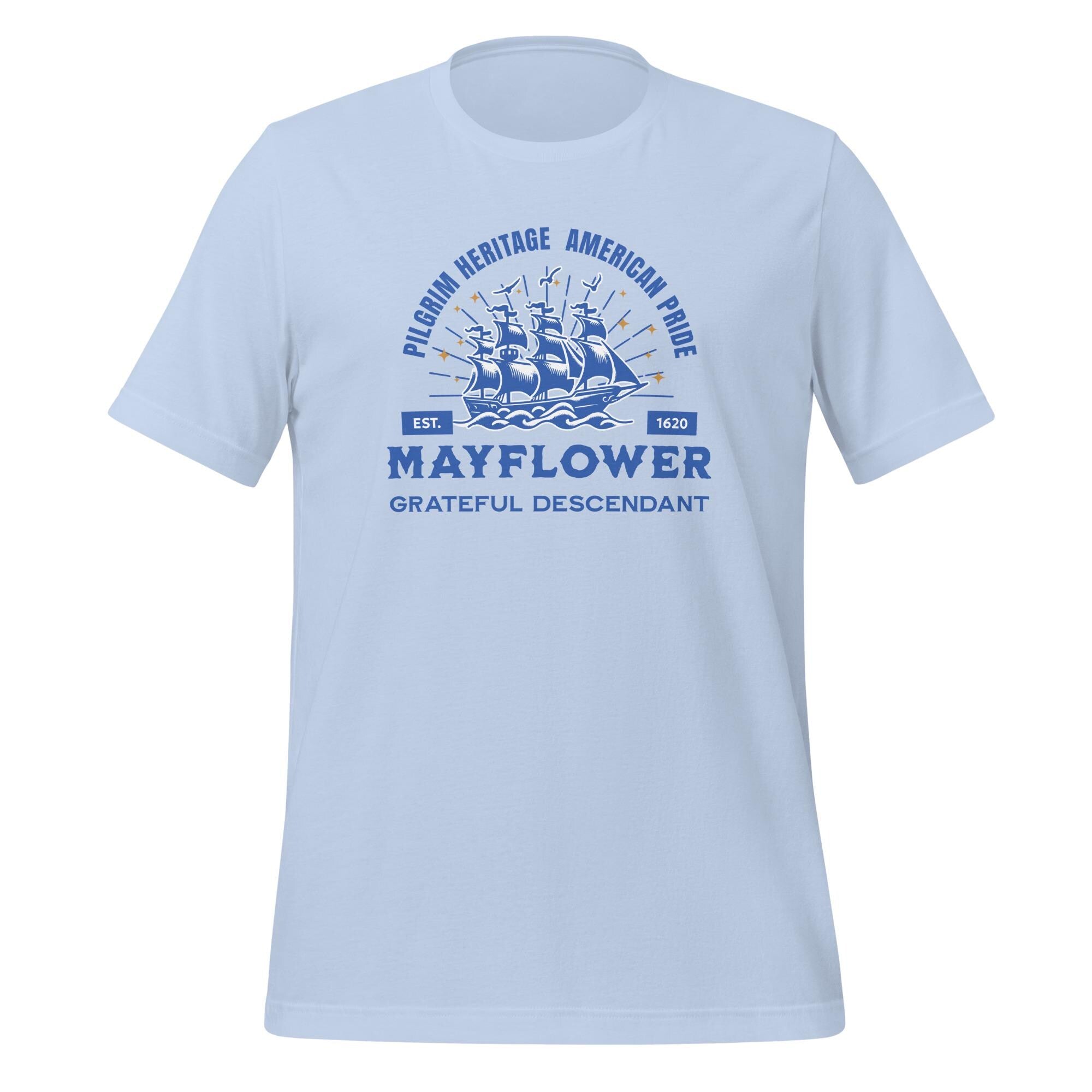 Mayflower Descendant Shirt Family History tees Bella Canvas Mayflower t-shirt Pilgrim America tees unisex