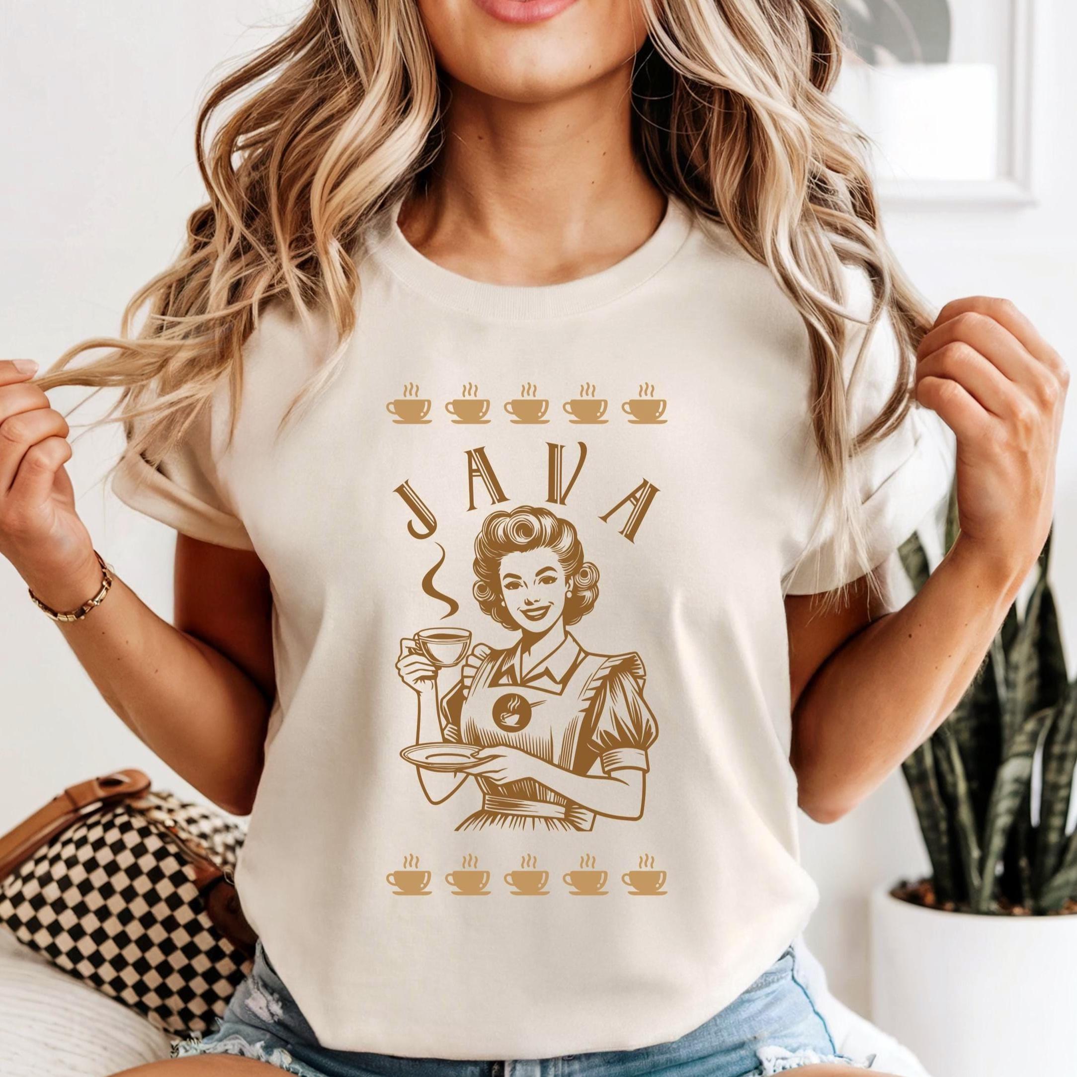 Retro Coffee Shirt Comfort Colors 50s waitress T-shirt Java waitress tee Unisex garment-dyed heavyweight t-shirt