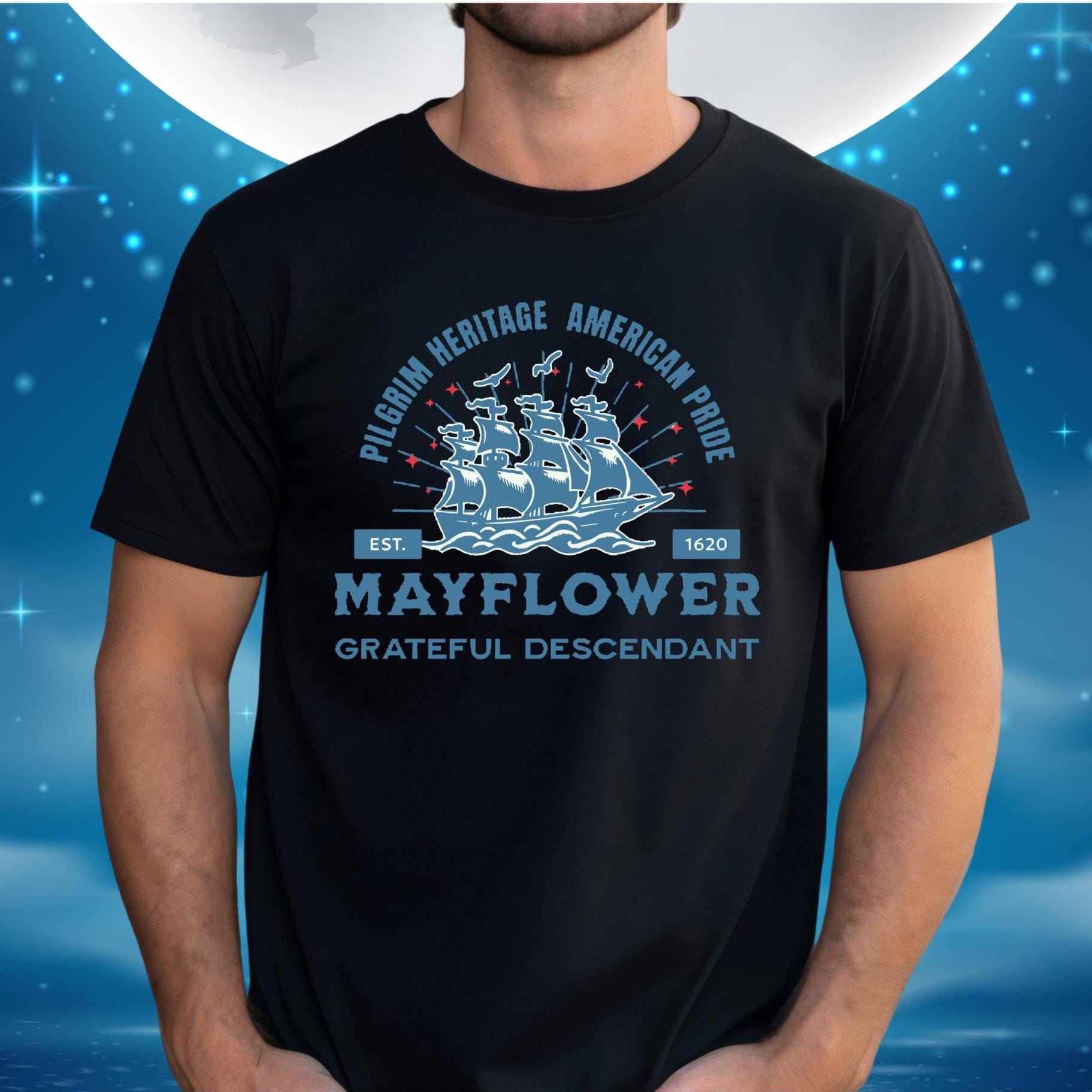 Mayflower Descendant T-Shirt: Pilgrim Heritage Unisex Tee