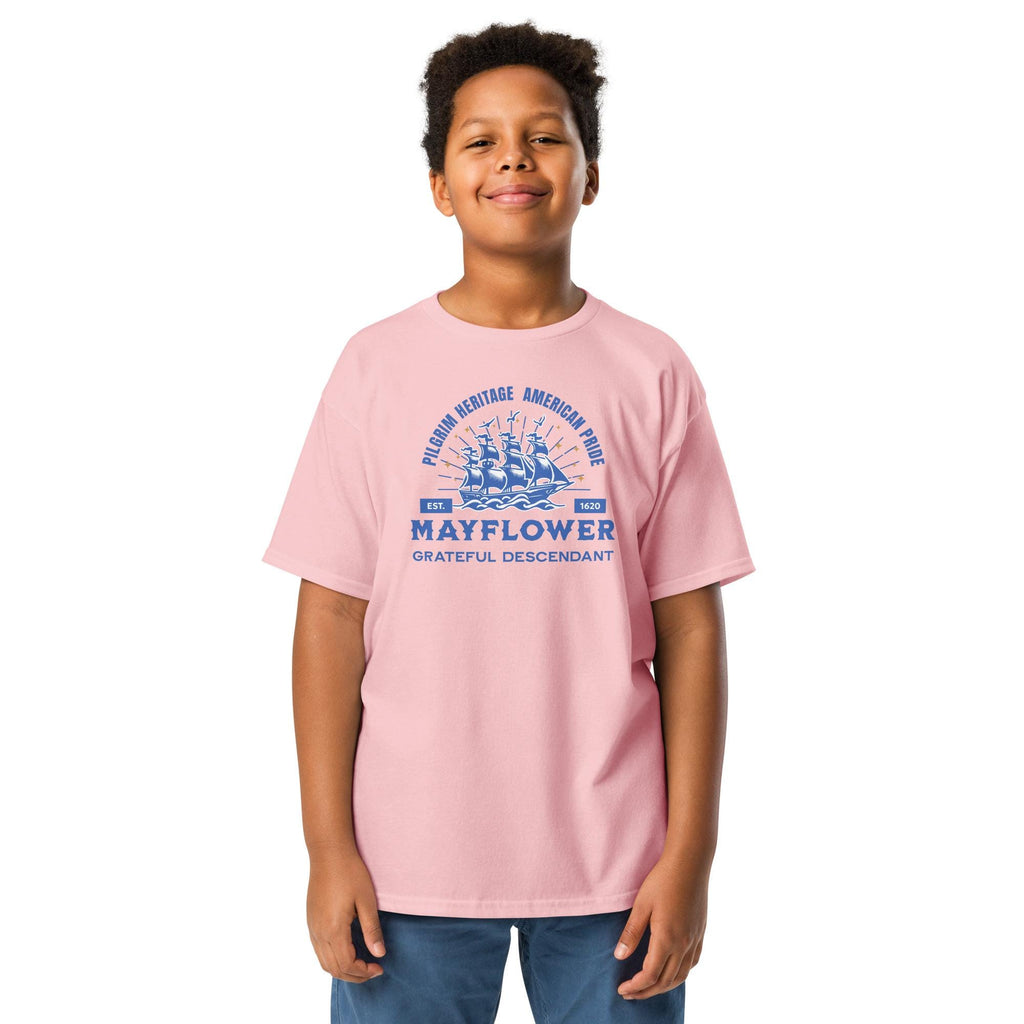Mayflower youth shirt, Pilgrim heritage youth t-shirt Mayflower descendant kids tee Youth classic tee