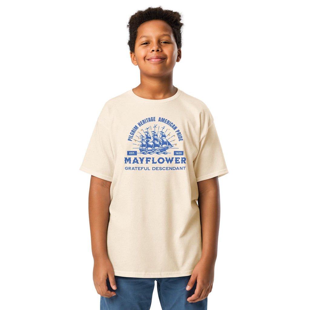 Mayflower youth shirt, Pilgrim heritage youth t-shirt Mayflower descendant kids tee Youth classic tee