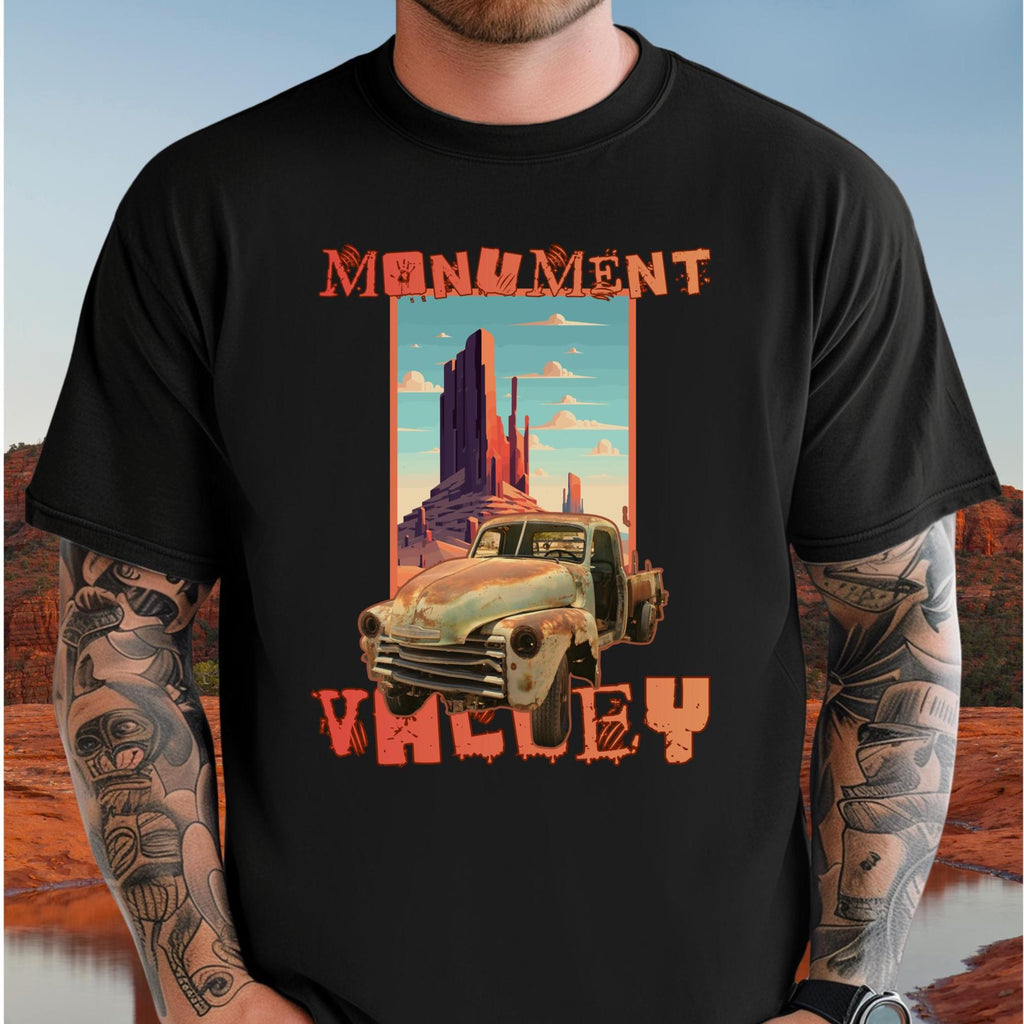 Monument Valley Shirt Comfort Colors travel poster style old truck t-shirt Arizona tees Utah t-shirts Unisex garment-dyed t-shirt
