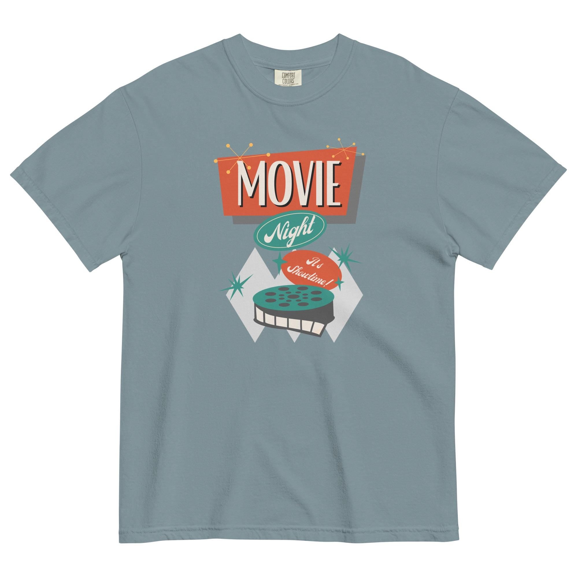 Retro Movie Shirt Comfort Colors Movie Night Mid Century T-Shirt gift for Cinema buff, movie lover gift