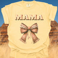 Western Mama T-Shirt: Leather Bow, Comfort Colors Tee gift for Country Mama