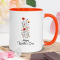 Mothers Day Mug with Color Inside Floral mothers day mug