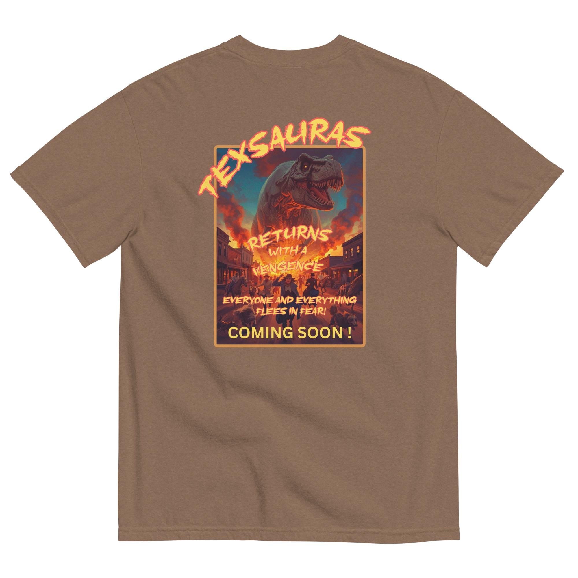 Funny Dinosaur Movie T-Shirt Back print Dinosaur movie poster design Comfort Colors tee Unisex garment-dyed heavyweight t-shirt