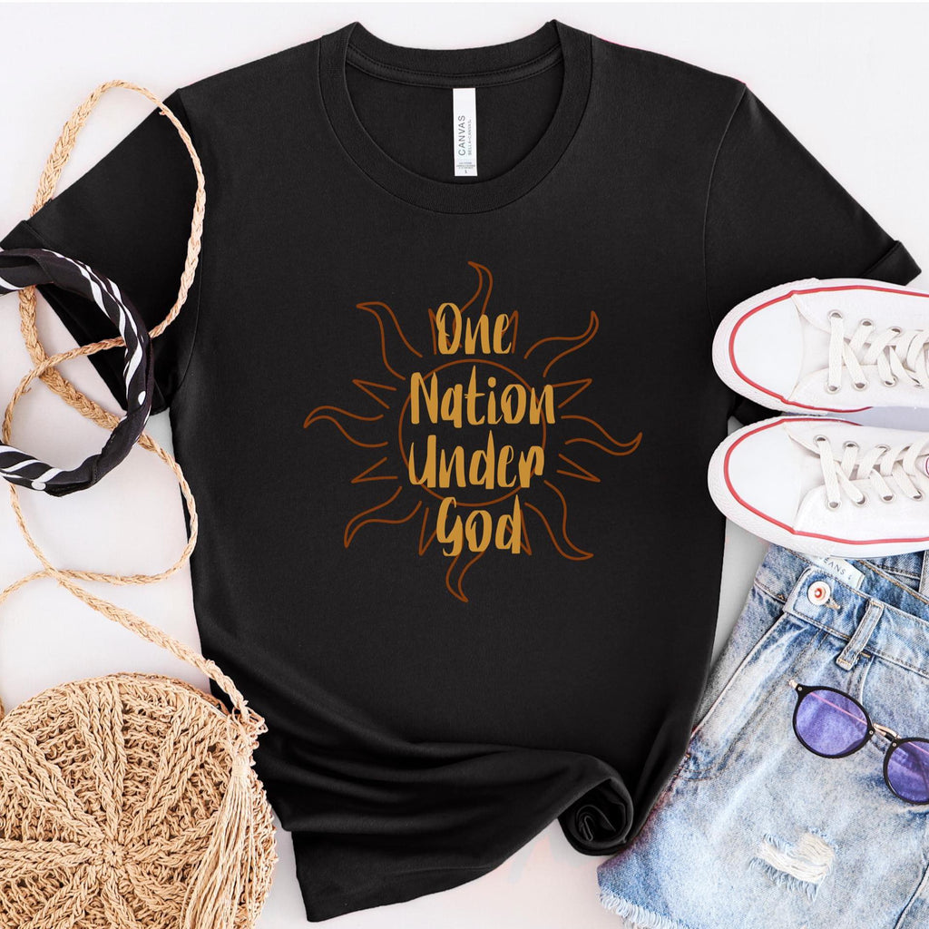 Patriotic Christian T-Shirt: One Nation Under God, USA Minimalist Tee