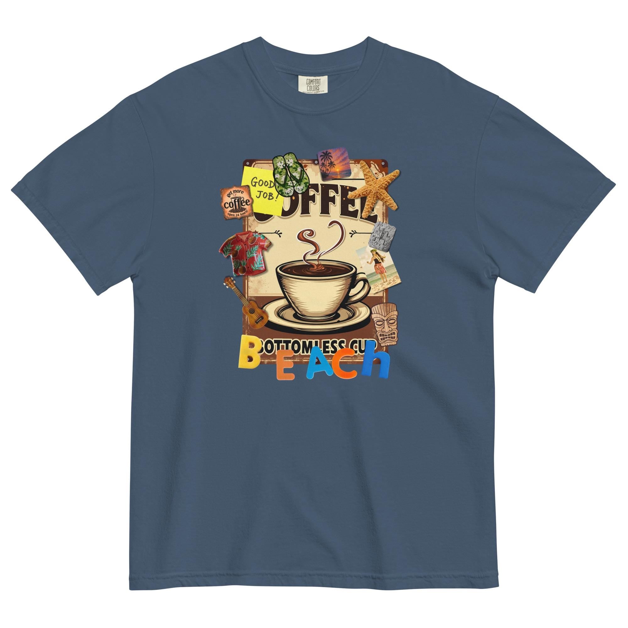 Coffee Beach Shirt Comfort Colors summer t-shirt beach coffee tee beach trip Unisex  t-shirt