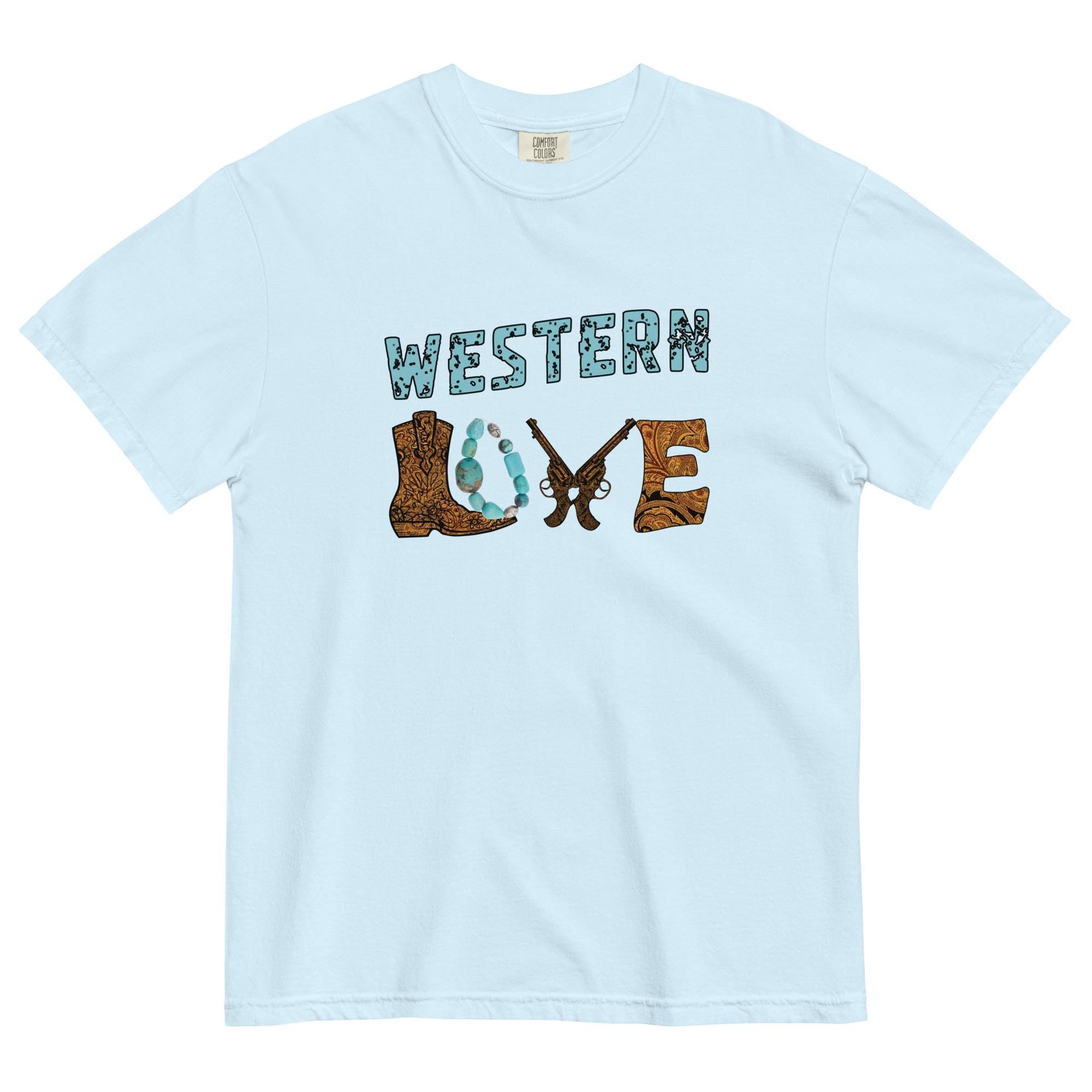 Western Love Shirt Comfort Colors Western boot and guns t-shirt Country girl tee garment-dyed t-shirt