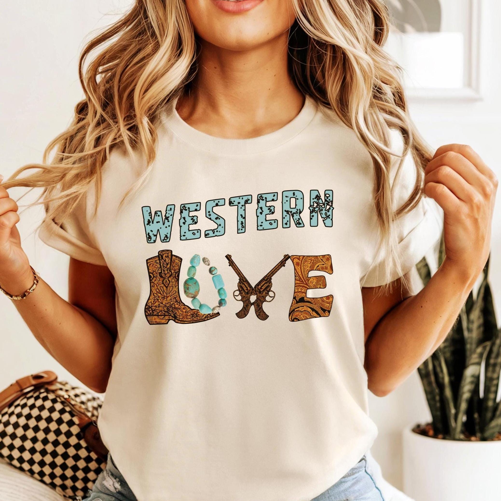 Western Love Shirt Comfort Colors Western boot and guns t-shirt Country girl tee garment-dyed t-shirt