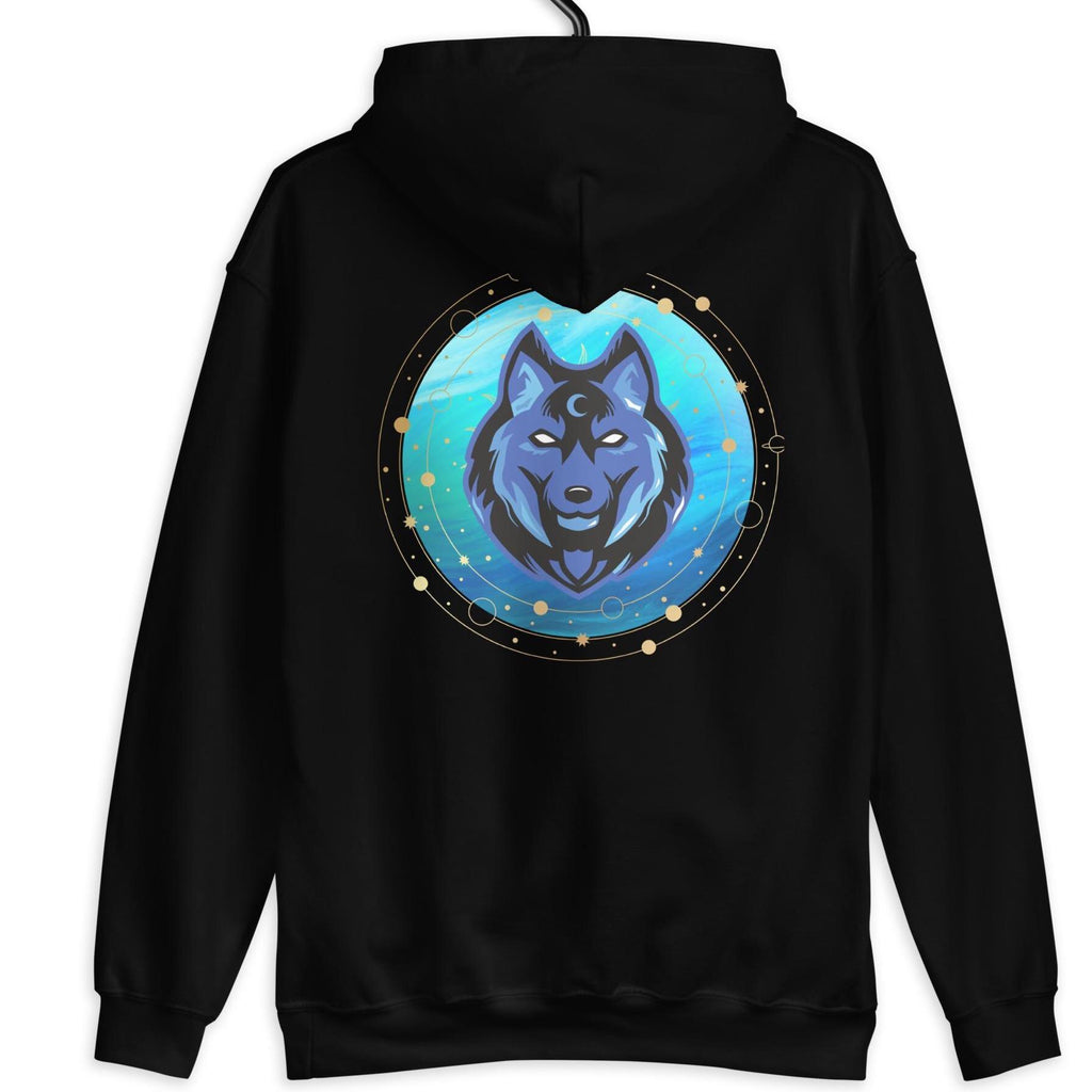 Blue Wolf Graphic Hoodie: USA Printed Unisex Pullover wolf sweatshirt 5X