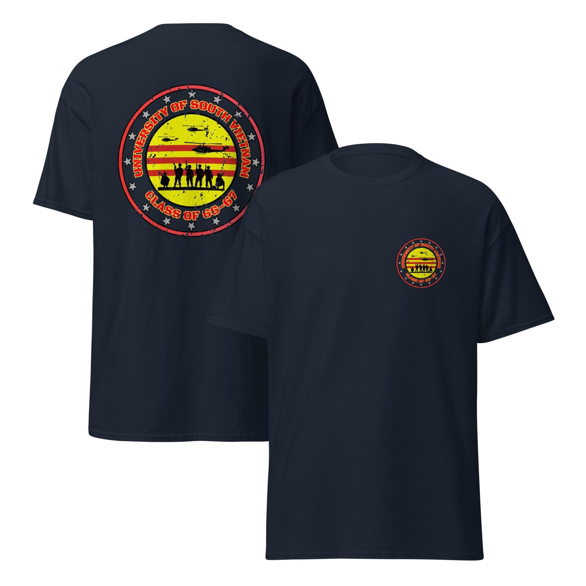 Vietnam Veteran T-Shirt Personalize dates University of Vietnam back  print tee gift for Grandpa Gift for Dad classic tee