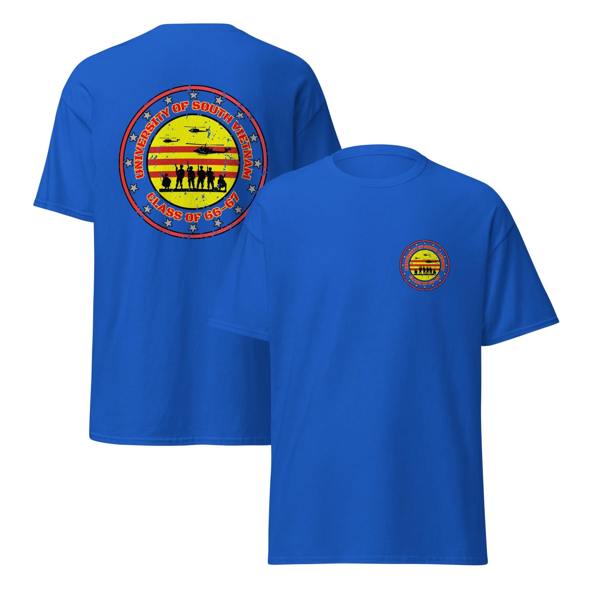 Vietnam Veteran T-Shirt Personalize dates University of Vietnam back  print tee gift for Grandpa Gift for Dad classic tee