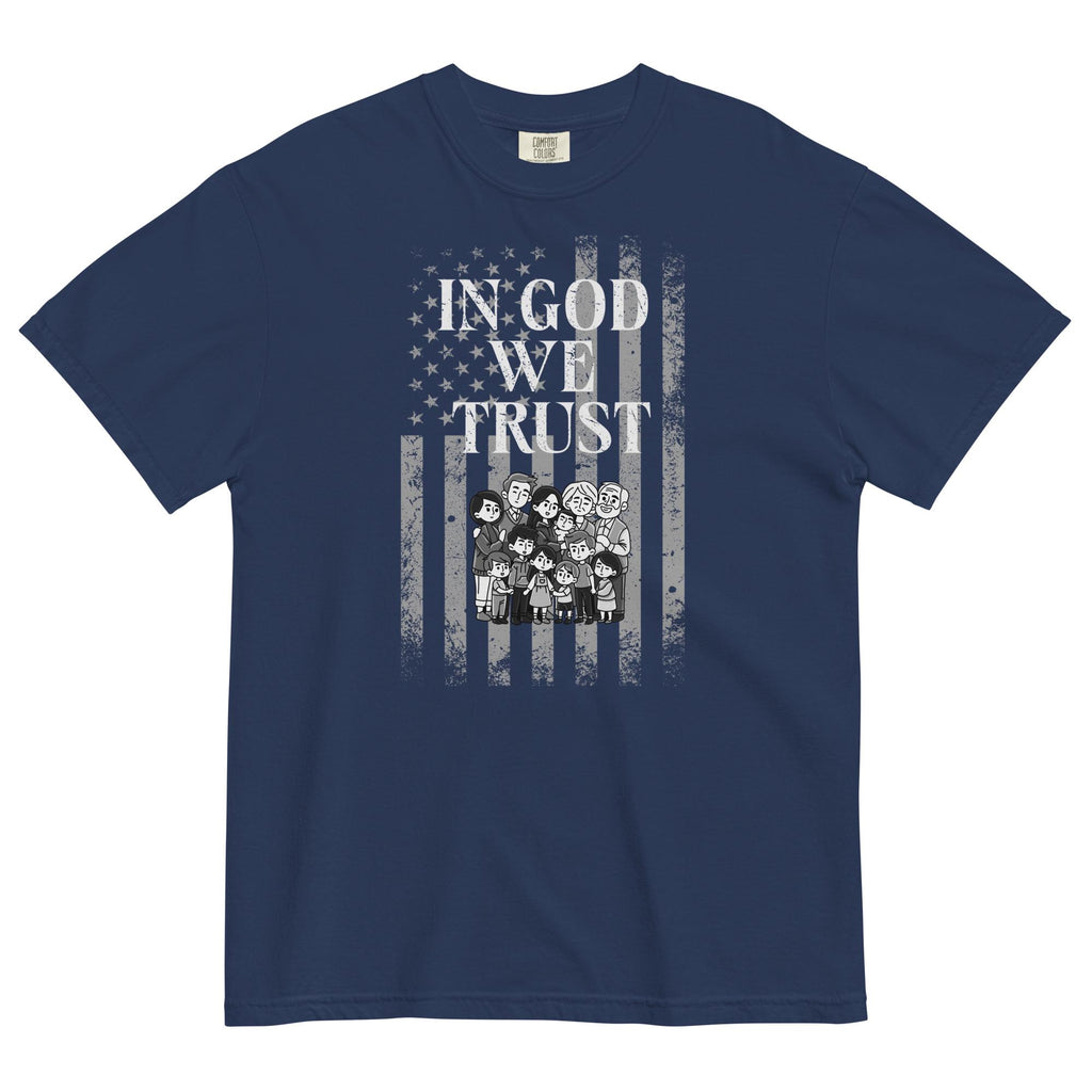 USA In God We Trust T-Shirt Comfort Colors Christian Family shirt Trust God Family shirt Unisex garment-dyed heavyweight t-shirt