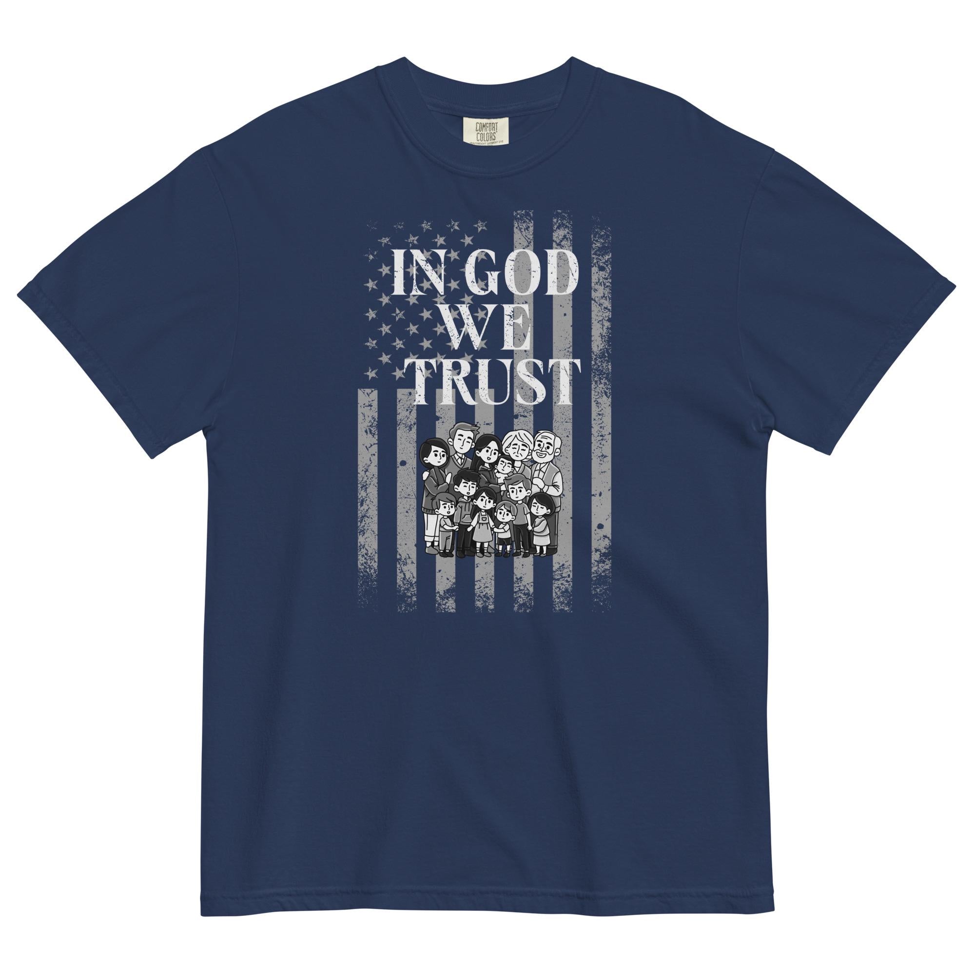 USA In God We Trust T-Shirt Comfort Colors Christian Family shirt Trust God Family shirt Unisex garment-dyed heavyweight t-shirt