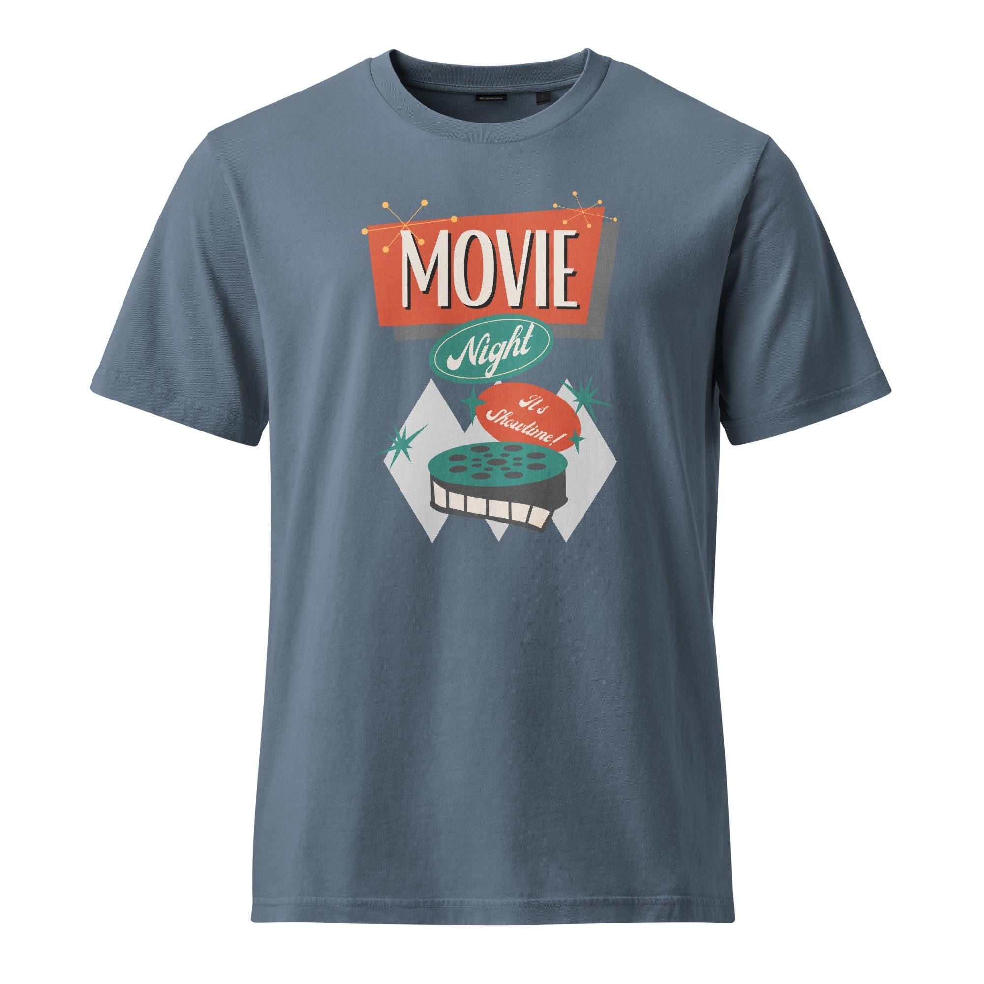 Retro Movie Night Vintage T-Shirt Organic cotton Garment Dyed Stanley/Stella tee