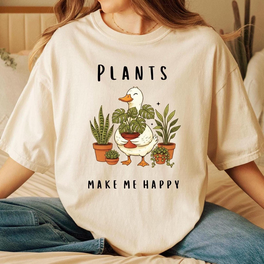Plants Goose Shirt Comfort Colors Plants Make Me Happy Goose t-shirt Unisex garment-dyed heavyweight t-shirt