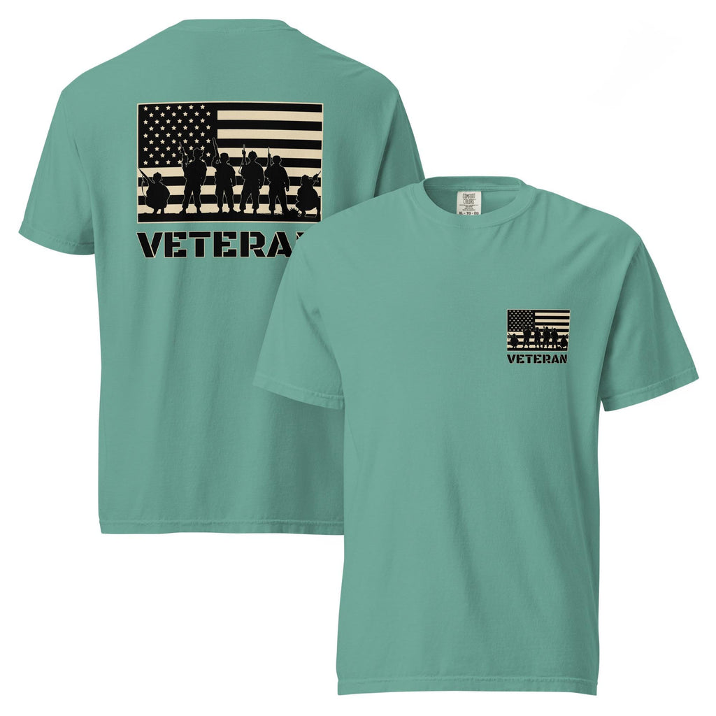 Veteran USA Flag T-Shirt: Military Service Tribute, Comfort Colors Heavyweight Tee