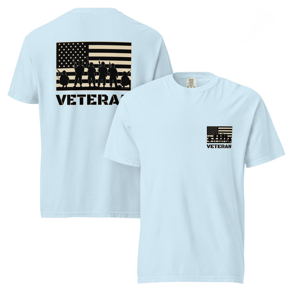 Veteran USA Flag T-Shirt: Military Service Tribute, Comfort Colors Heavyweight Tee