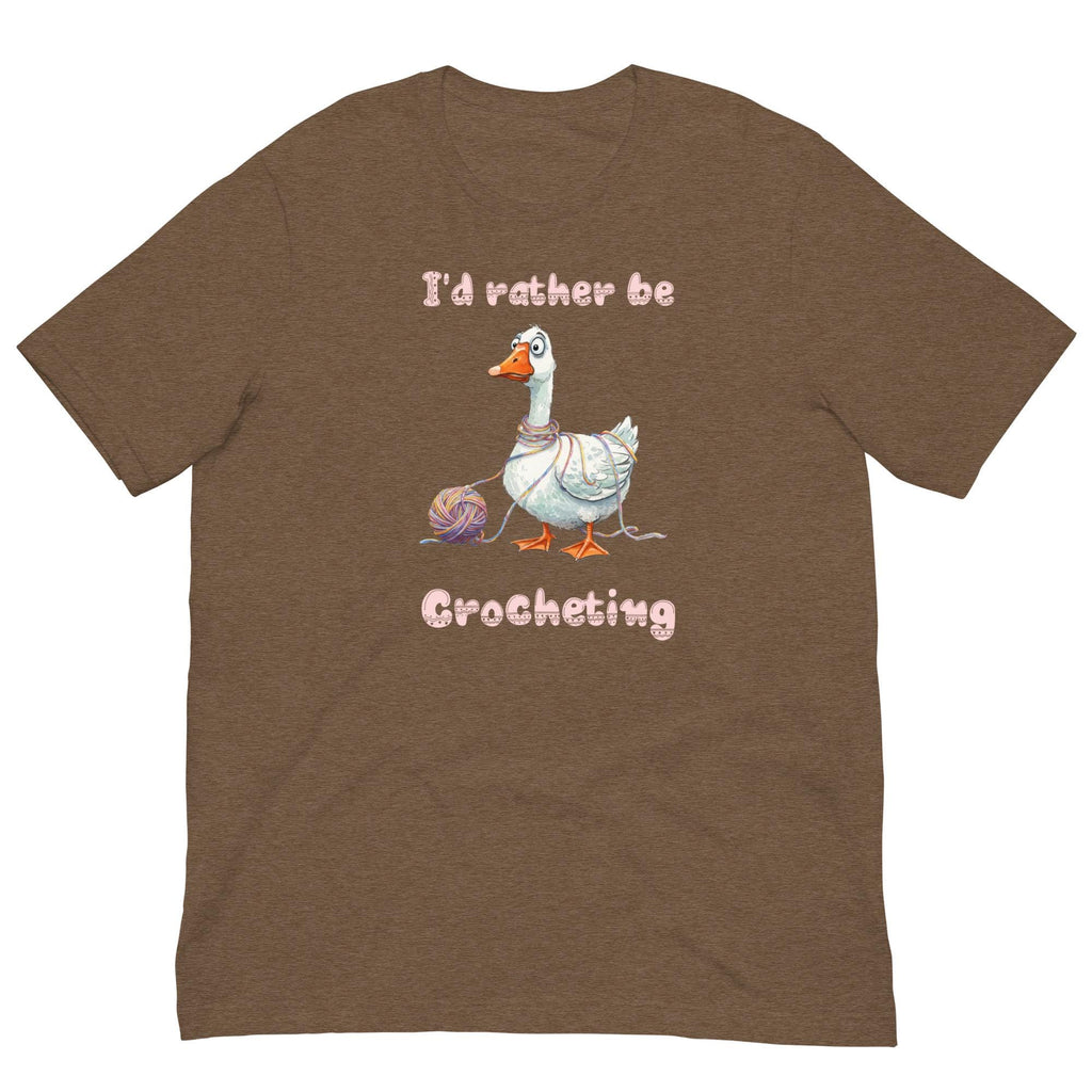 Crochet Shirts I'd rather be Crocheting T-shirt Bella-Canvas crochet tee gift for crochet lover crochet goose tee