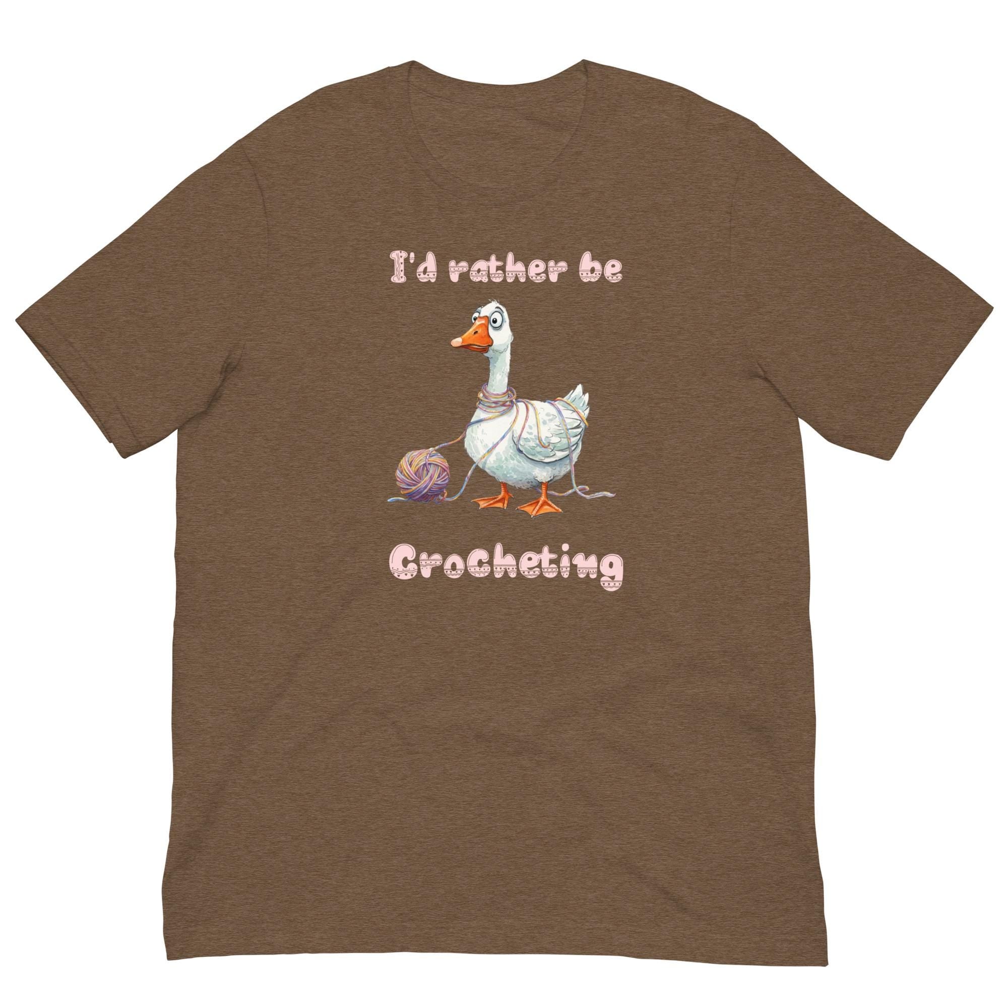 Crochet Shirts I'd rather be Crocheting T-shirt Bella-Canvas crochet tee gift for crochet lover crochet goose tee