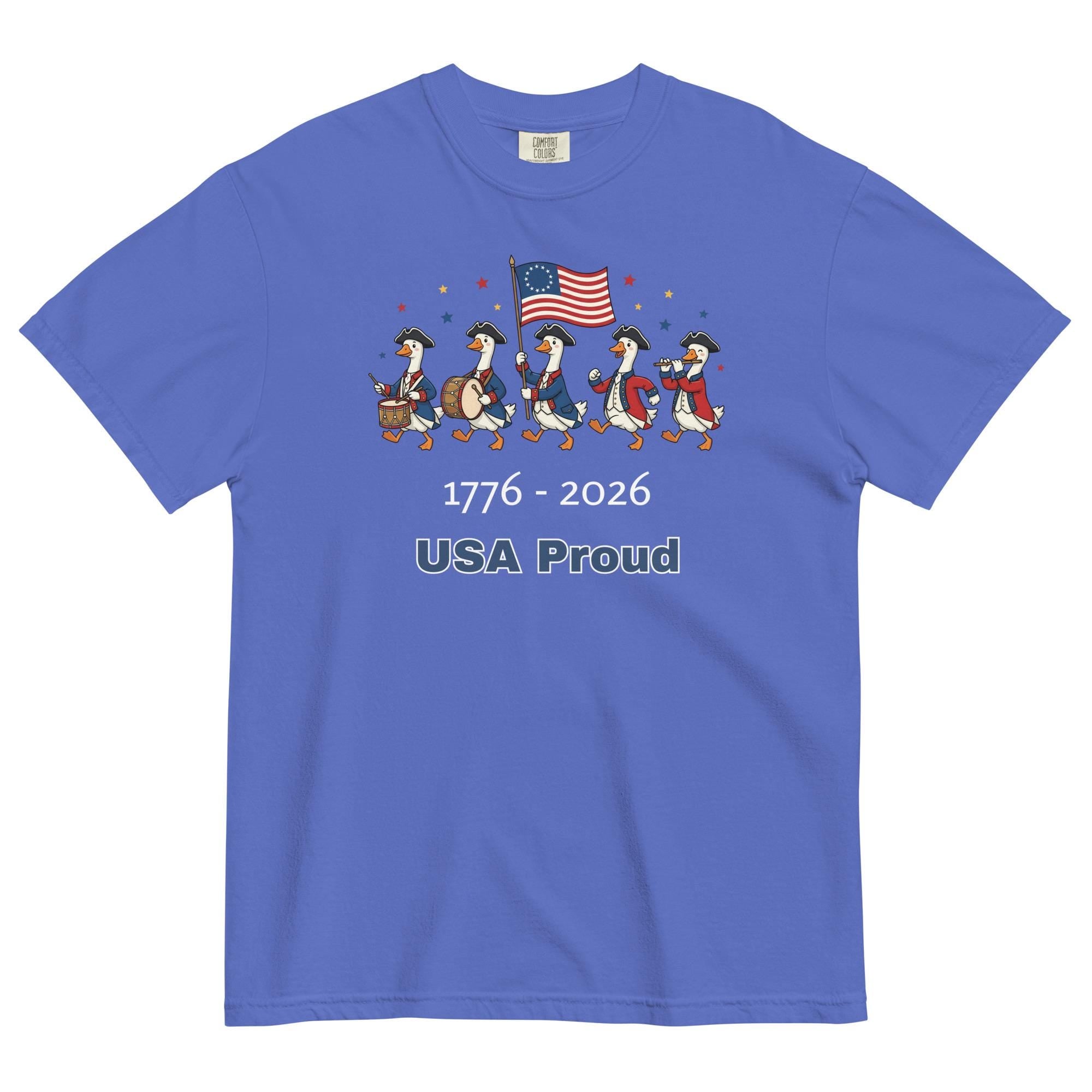 Comfort Colors Goose Parade T-Shirt: USA 250th Anniversary Patriotic Pride