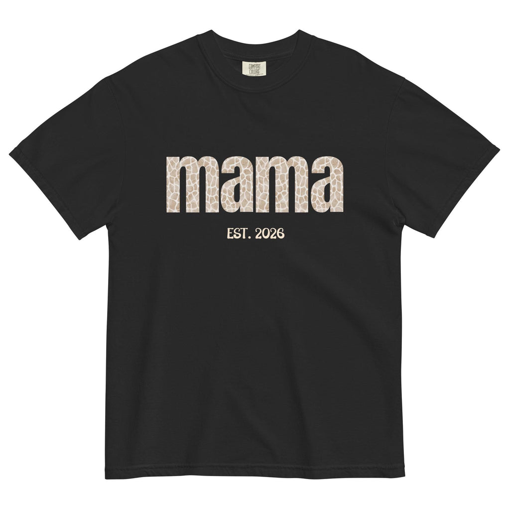 New Mama Shirt Comfort Colors Expecting mother animal print t-shirt 2026 birth t-shirt garment-dyed tee