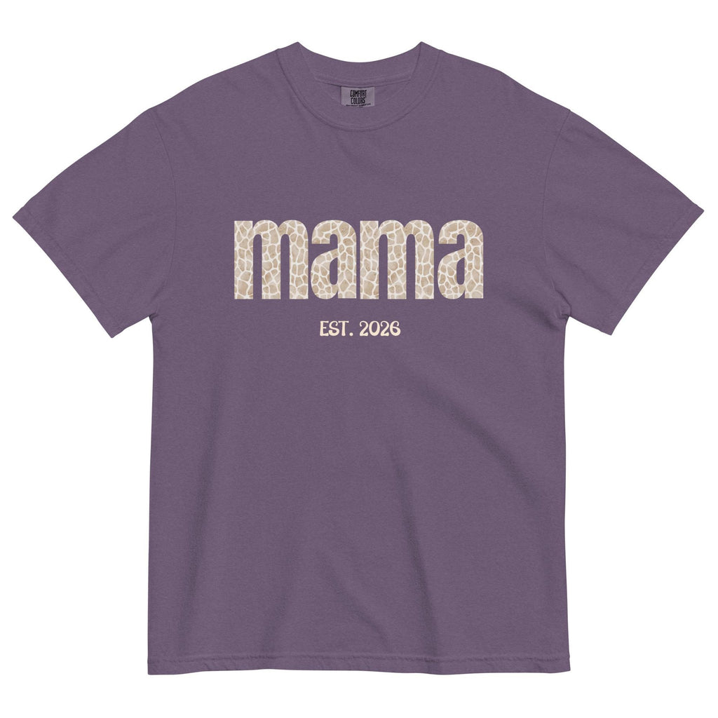 New Mama Shirt Comfort Colors Expecting mother animal print t-shirt 2026 birth t-shirt garment-dyed tee