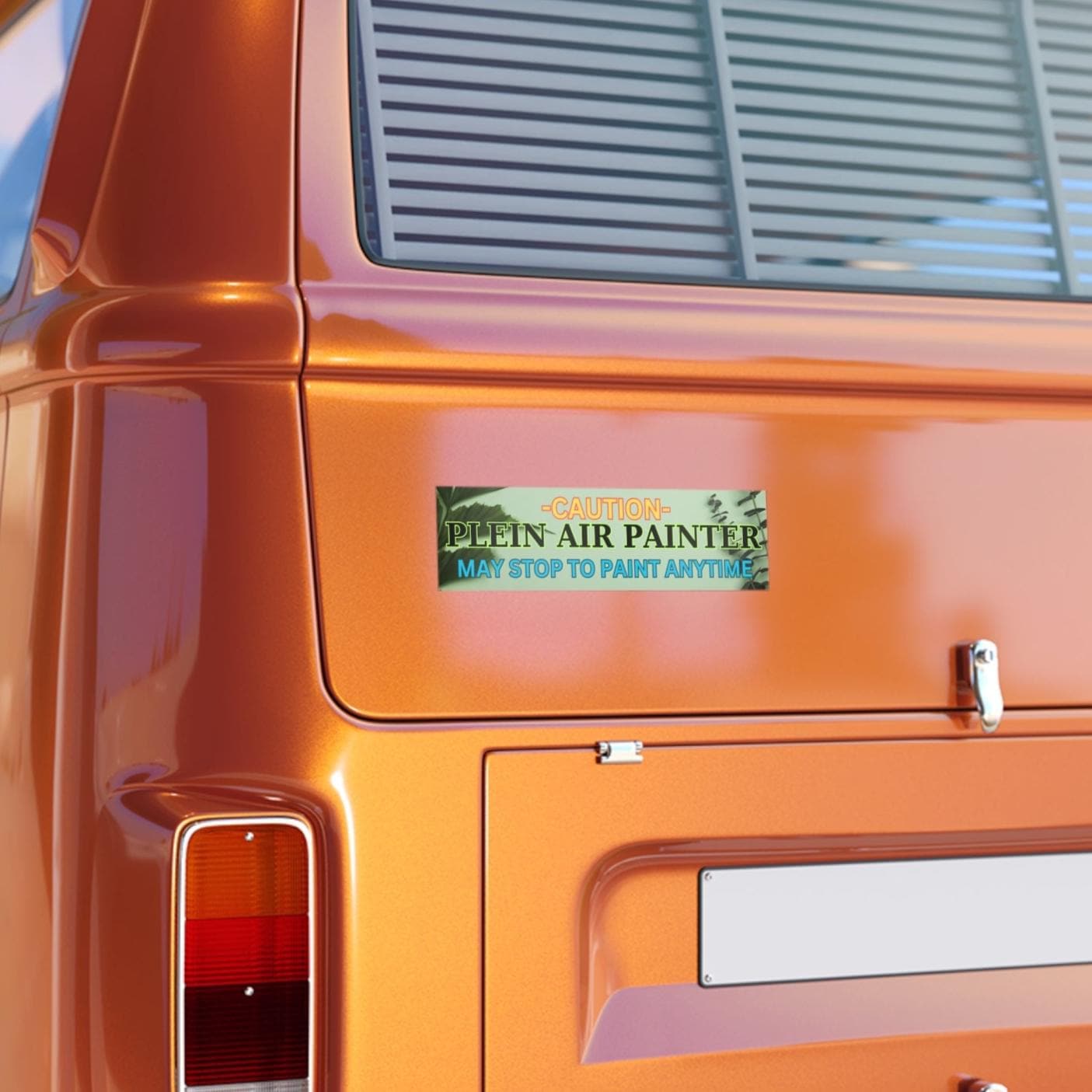 Plein Air Painter Bumper Sticker: Caution Artist at Work 11 inch