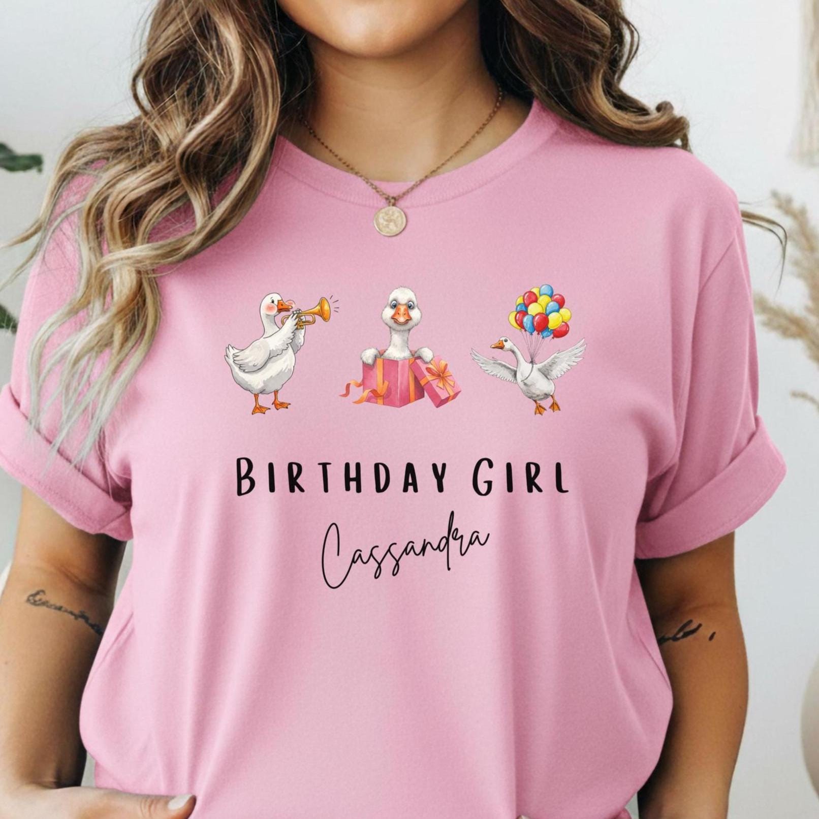 Birthday Girl Personalized t-shirt Gift for Birthday Girl Custom Goose Birthday Shirt