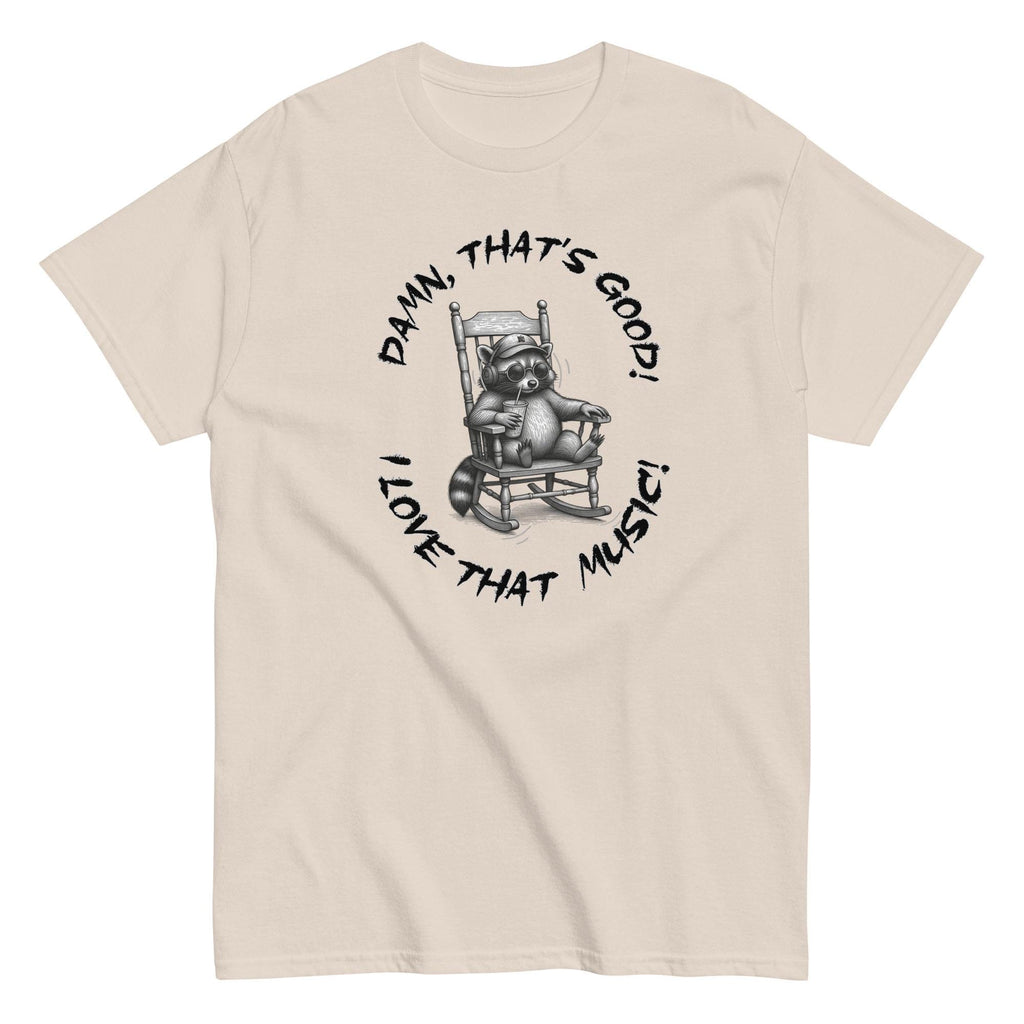 Funny Racoon Music Shirt Retirement gift music lover rocking chair tee Unisex classic tee