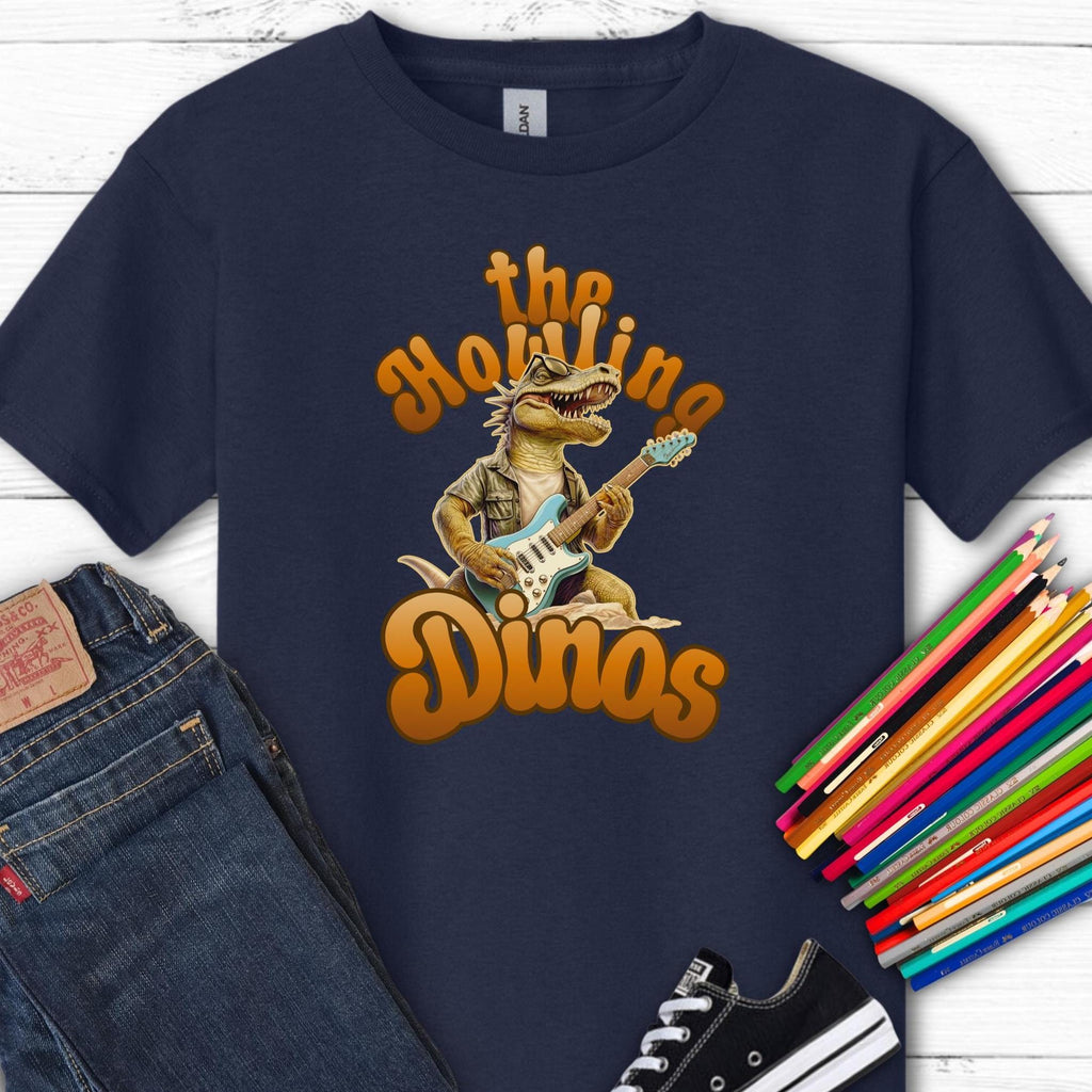 Dinosaur rock star youth t-shirt Dino electric guitar tee gift for Dinosaur lover gift for guitar lover