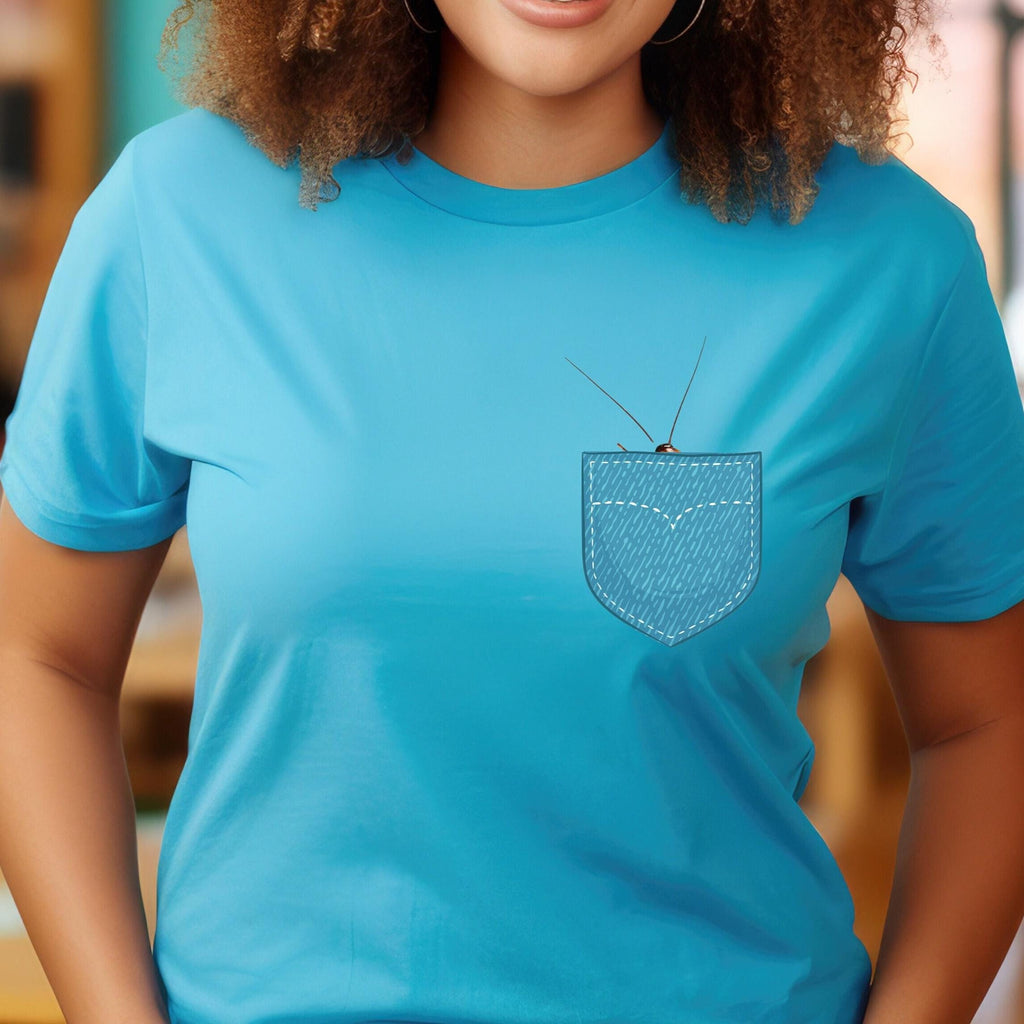 Funny Roach Pocket T-Shirt: Bug Lover Gift pest exterminator gift