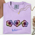 Comfort Colors Hibiscus T-Shirt: Stylized Tropical Flowers Tee